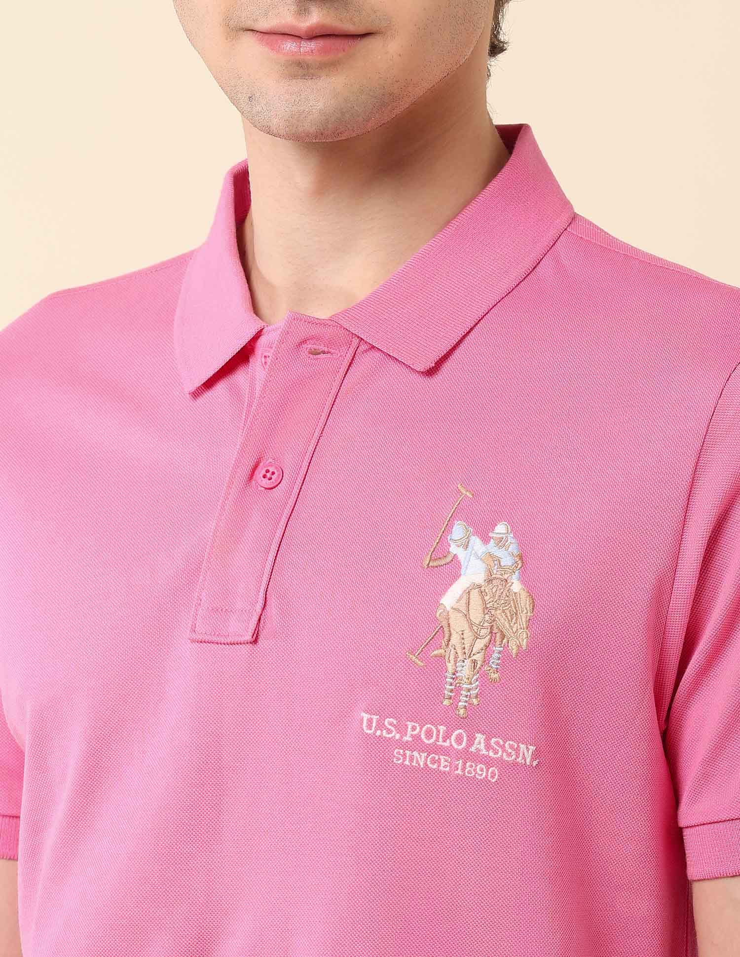 Solid Summer Splash Polo Shirt Pink - U.S. POLO ASSN. | Large