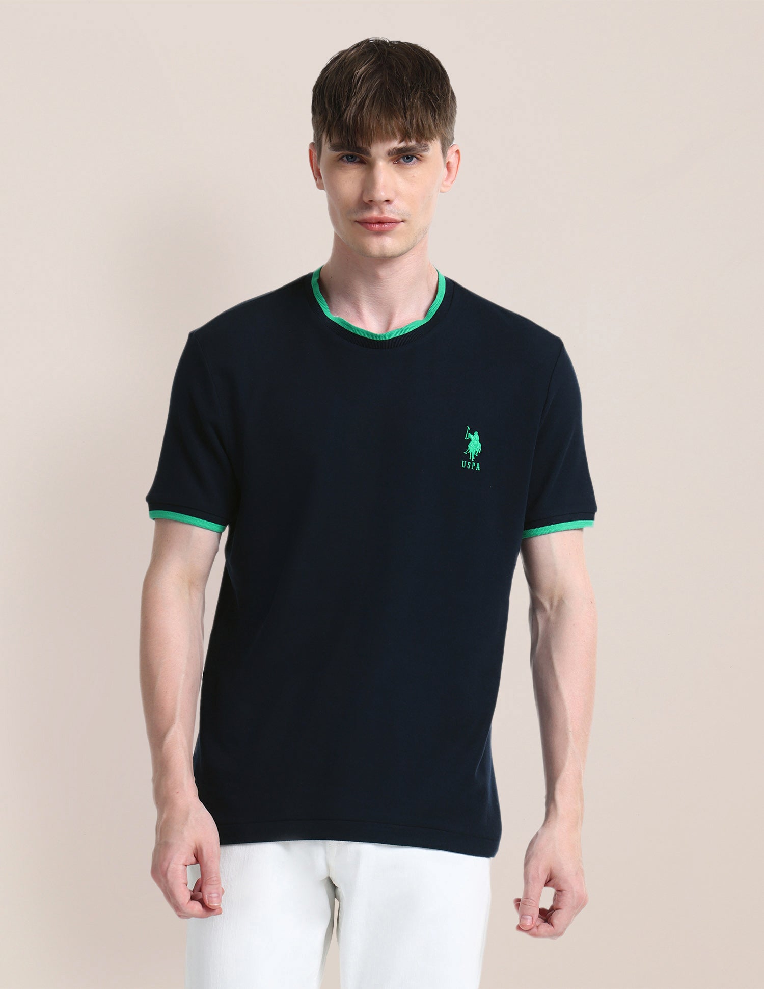 Solid Slim Fit T-Shirt Navy - U.S. Polo Assn. India | Large