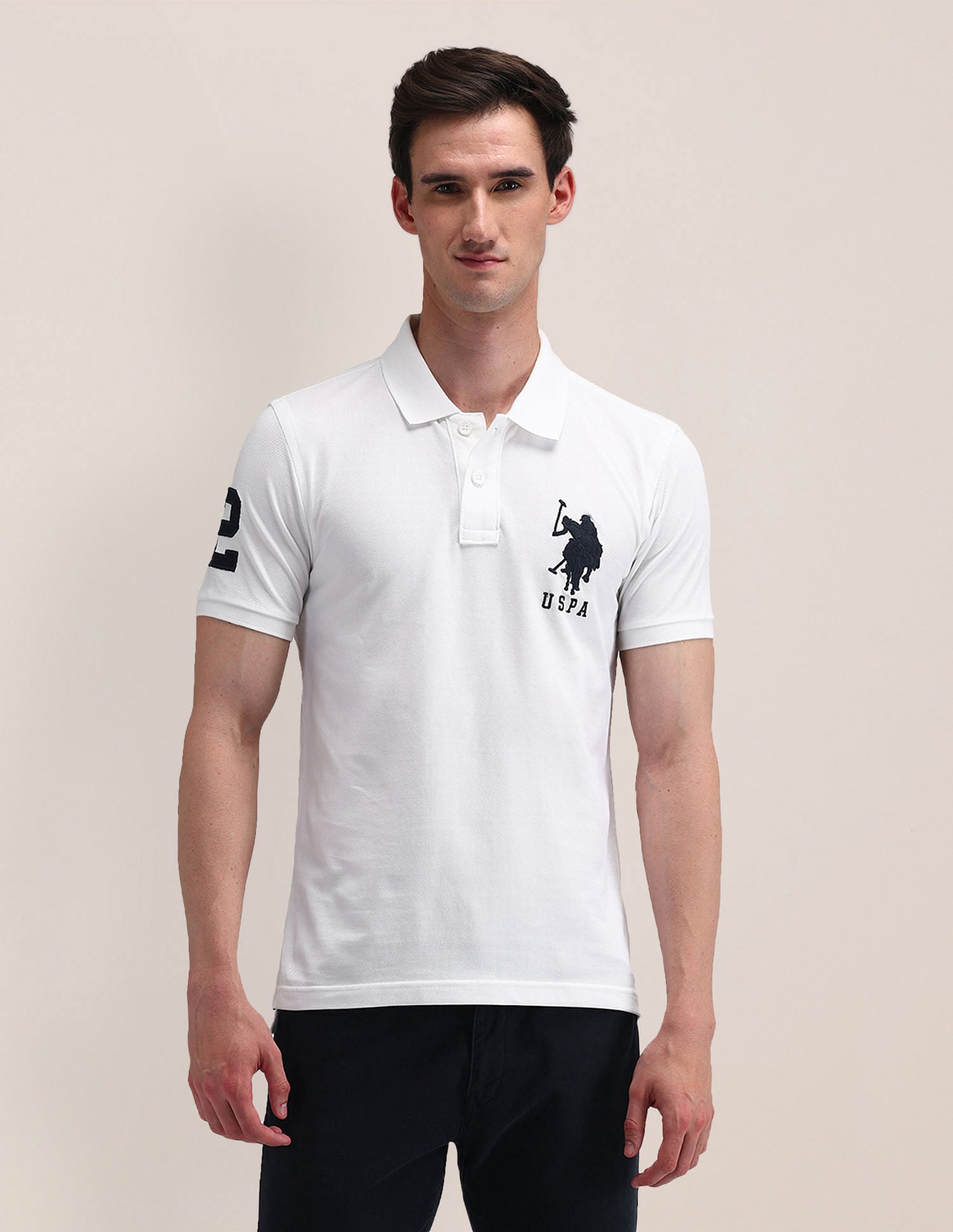 Solid Slim Fit Polo Shirt White - U.S. POLO ASSN. | Large