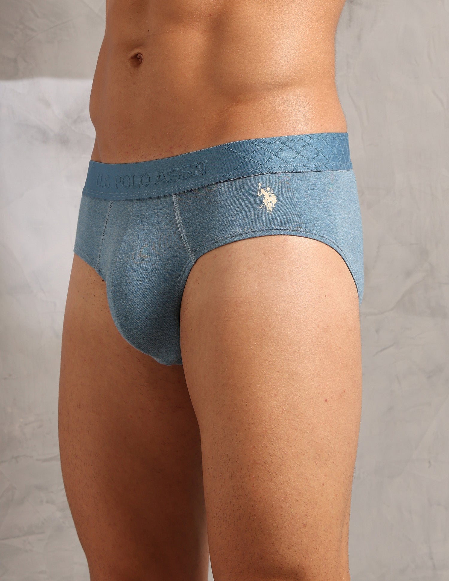 Breathable Bamboo Cotton PB006 Briefs - Pack Of 1 Blue Melange - U.S. POLO ASSN. | Large