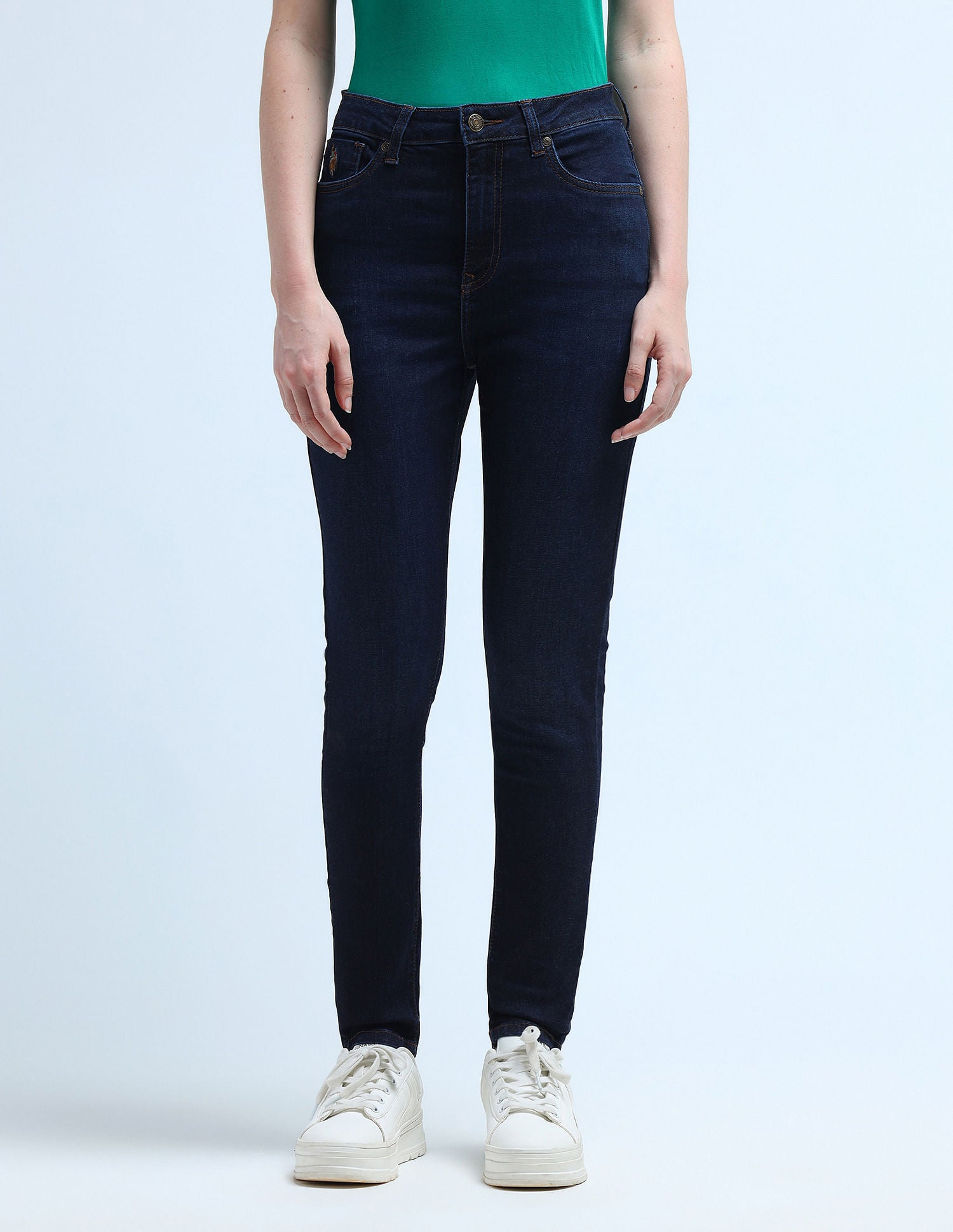 High Rise Super Skinny Fit Jeans Dark Blue - U.S. POLO ASSN. | Large