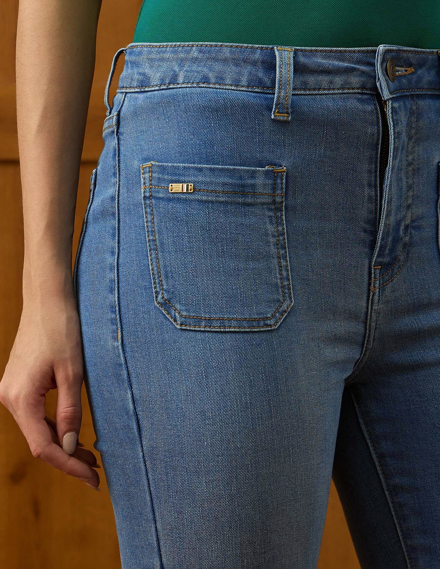 High Rise Extreme Flared Fit Jeans Blue - U.S. POLO ASSN. | Large