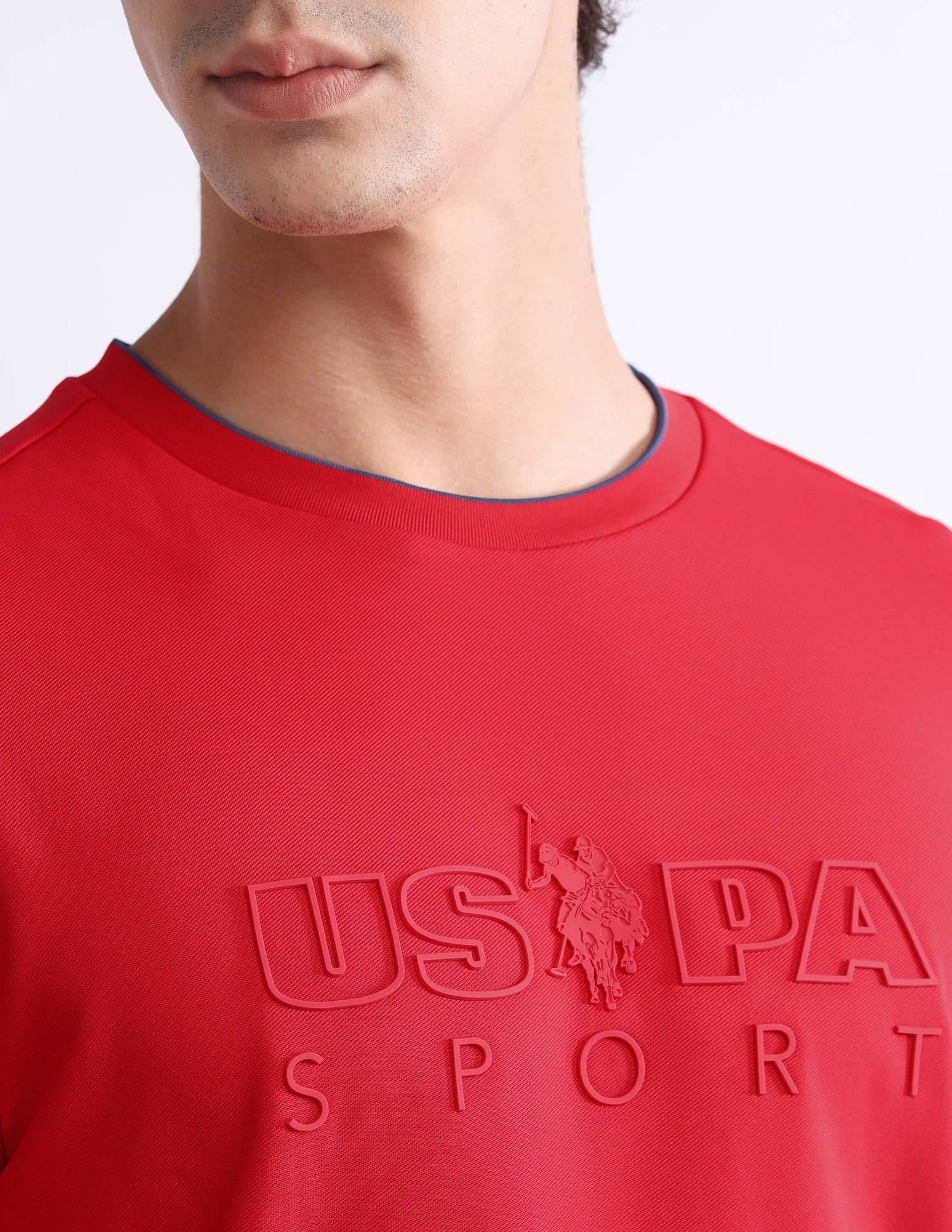 Brand Embossed Regular Fit Active Sweatshirt Red - U.S. Polo Assn. India | Large