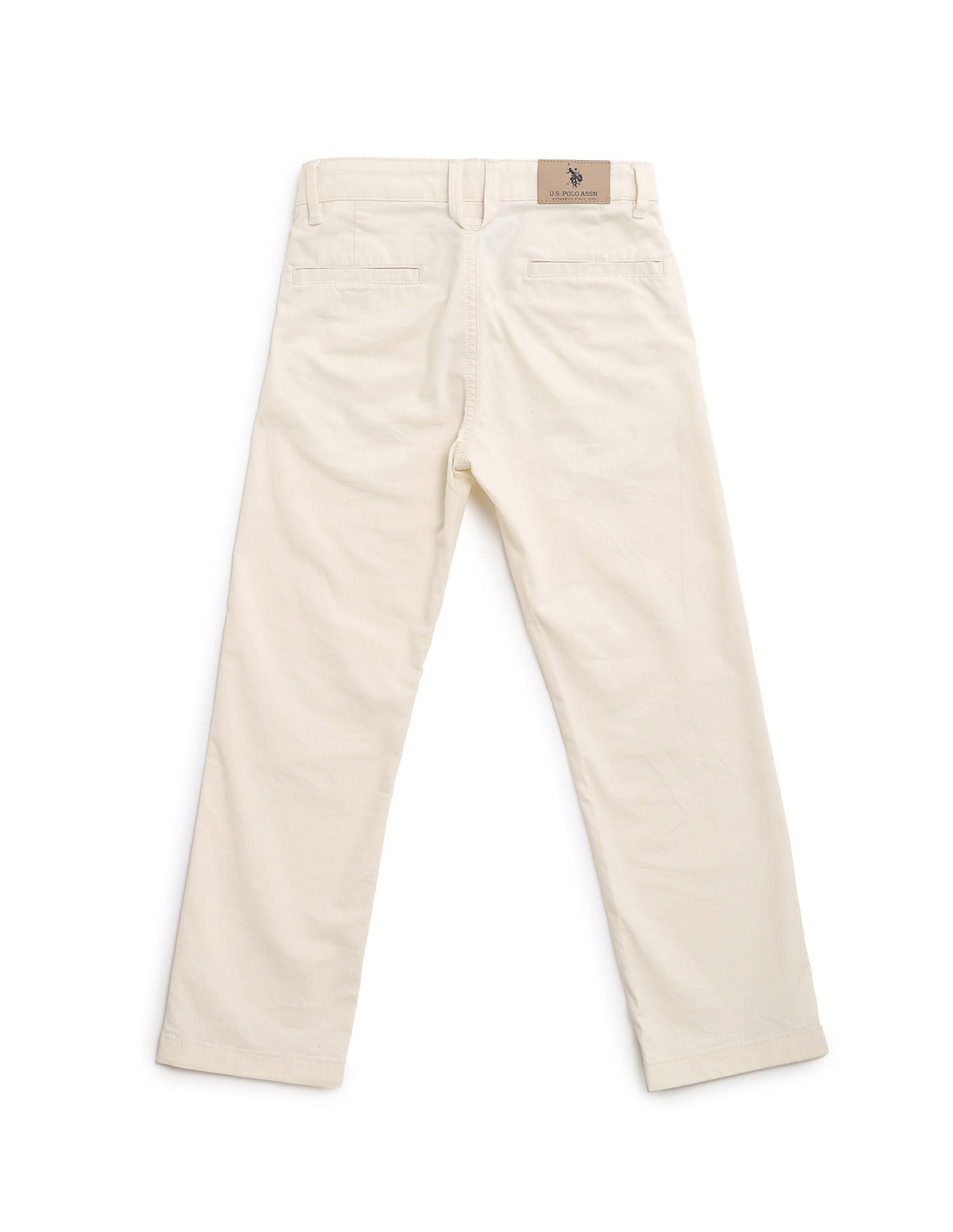Slim fit Solid Trousers beige - U.S. Polo Assn. India | Large