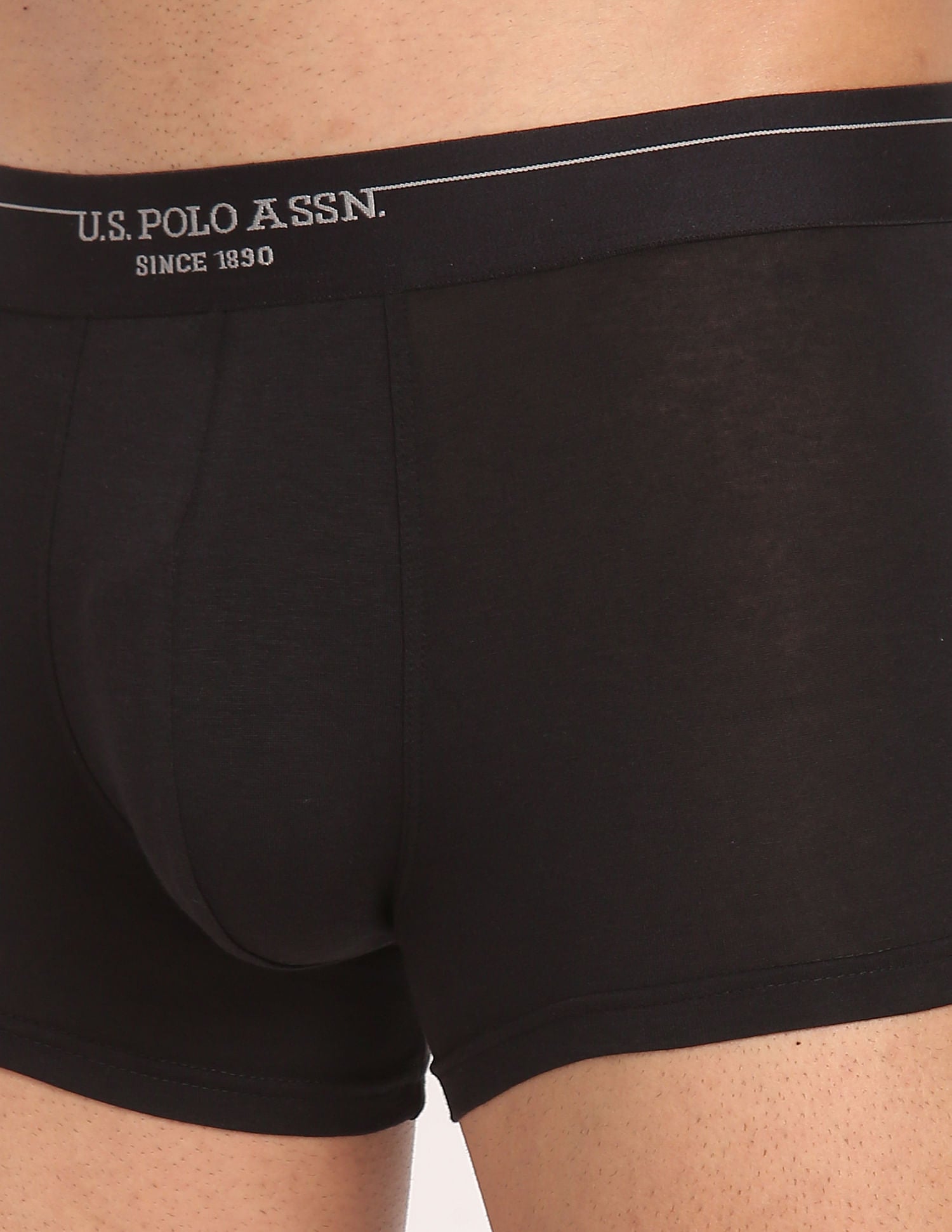 Modal Cotton Stretch Antibacterial PT003 Premium Trunks - Pack Of 1 Black - U.S. POLO ASSN. | Large