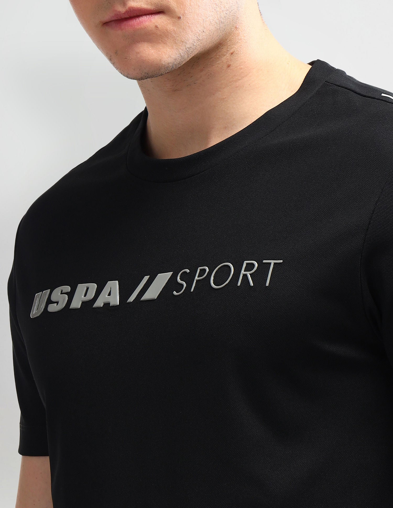 Slim Fit Printed T-Shirt Black - U.S. Polo Assn. India | Large