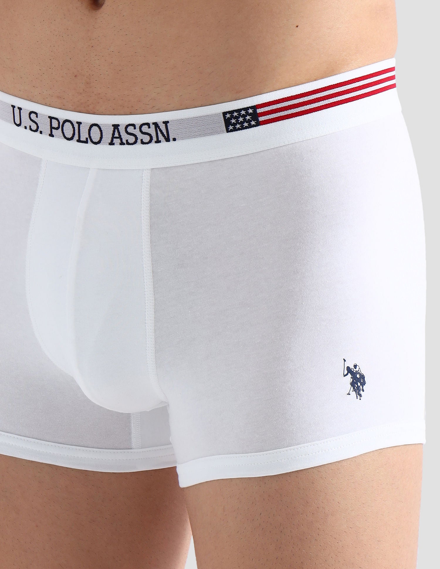 Elasticized Waist Printed I660 Trunks - Pack Of 2 White and White - U.S. POLO ASSN. | Large