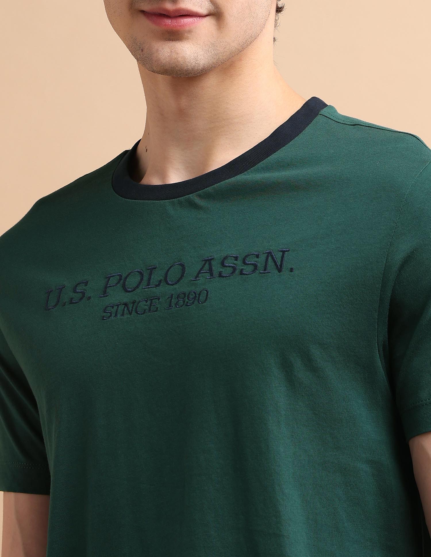 Embroidered Logo T-Shirt Green - U.S. POLO ASSN. | Large