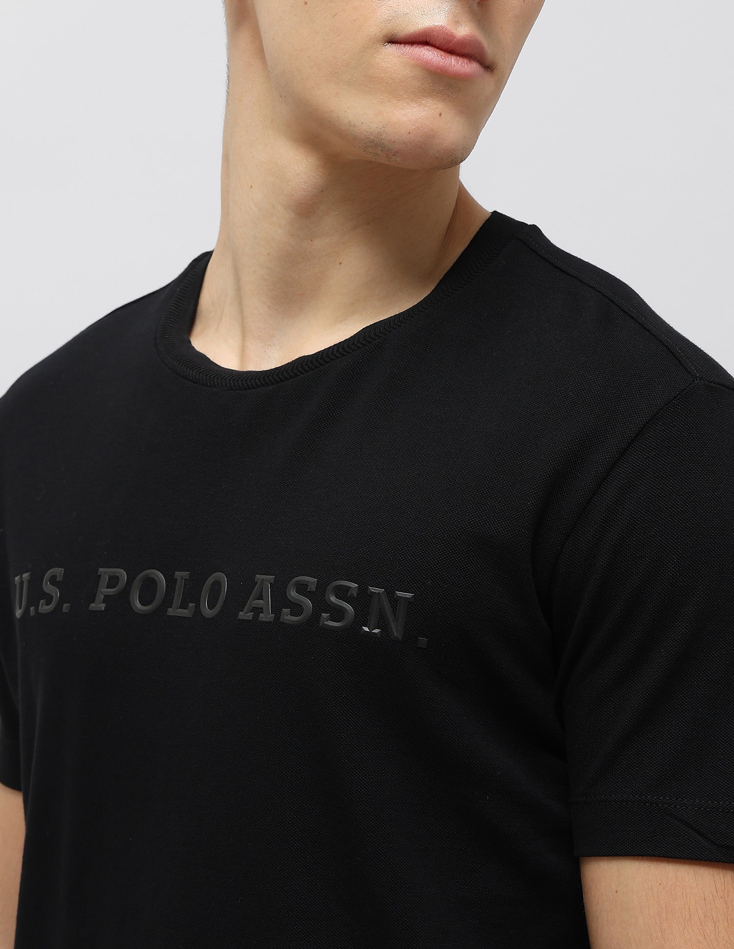Brand Embossed Slim Fit T-Shirt Black - U.S. POLO ASSN. | Large