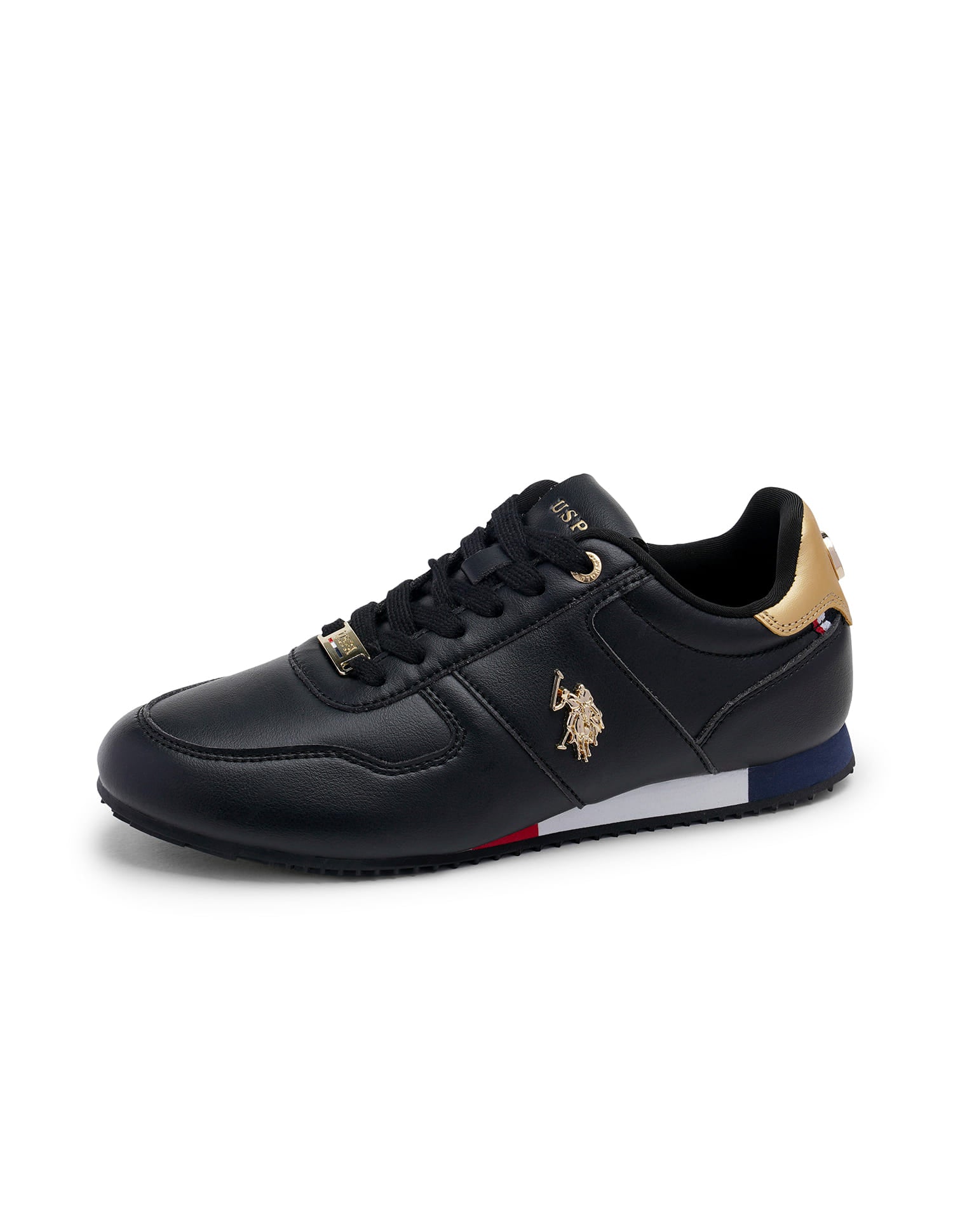 Women Lace Ups Logo Sorrento 2.0 Sneakers Black - U.S. Polo Assn. India | Large