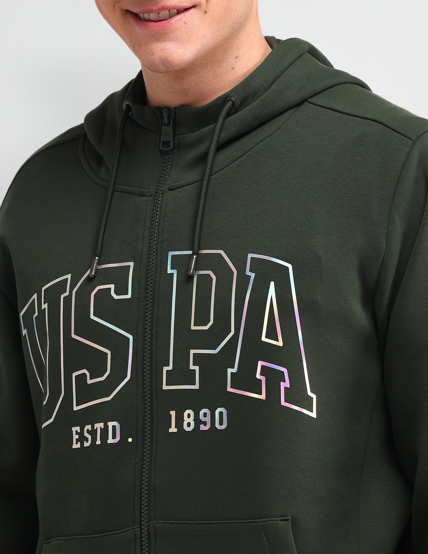 Brand Printed Regular Fit Sweatshirt Khaki - U.S. Polo Assn. India | Large