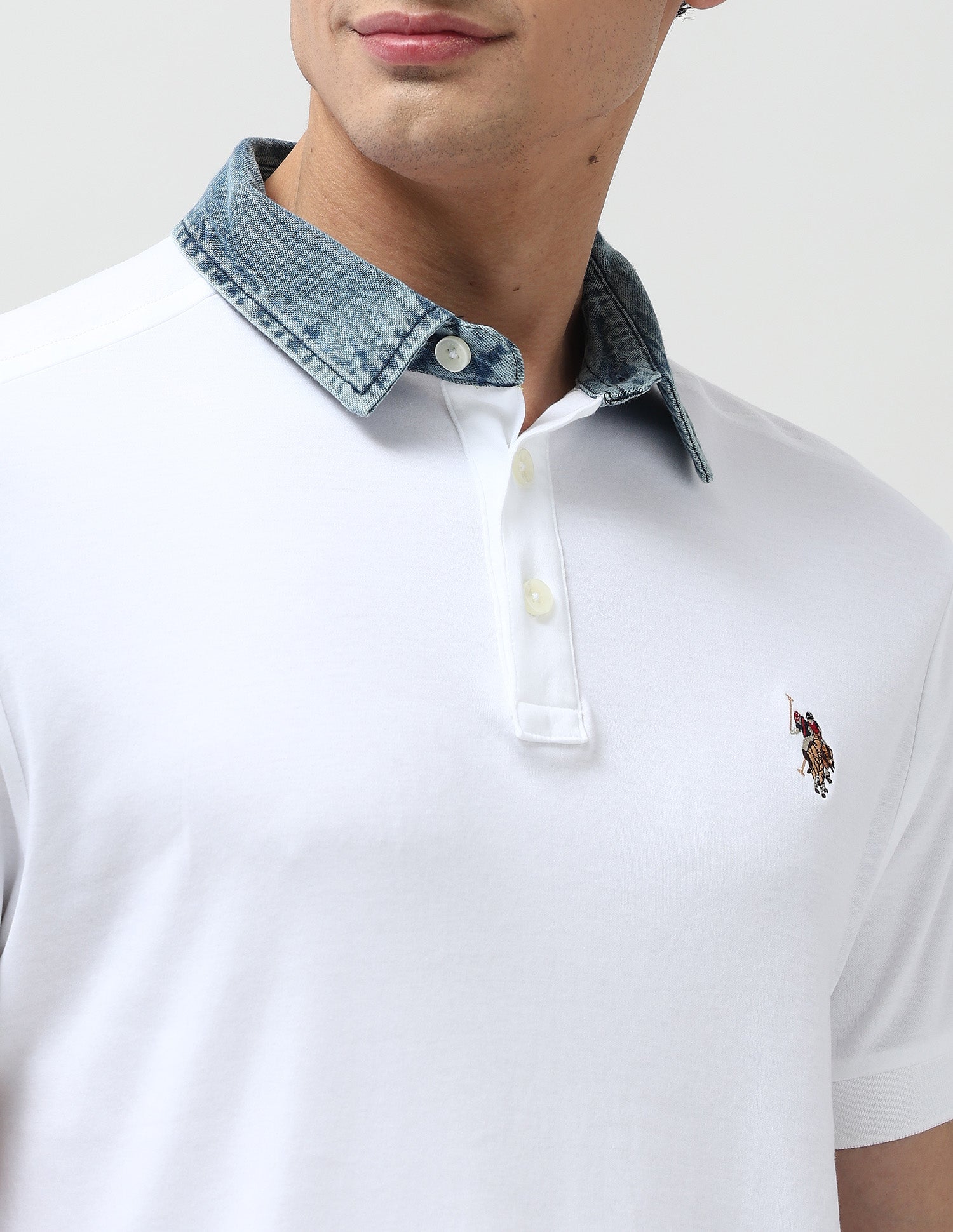 Solid Regular Fit Polo Shirt White - U.S. Polo Assn. India | Large