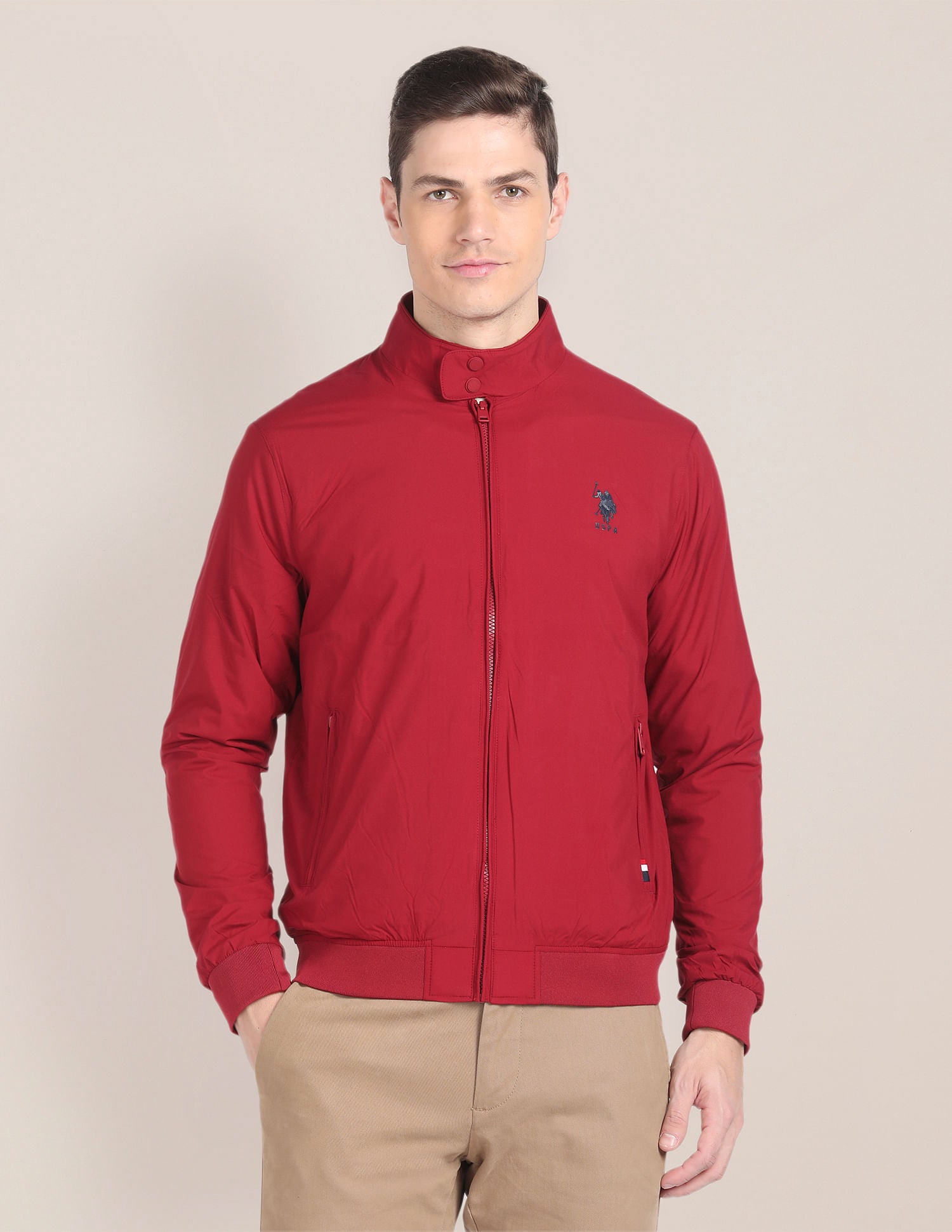 Packable Windcheater Jacket Maroon - U.S. Polo Assn. India | Large