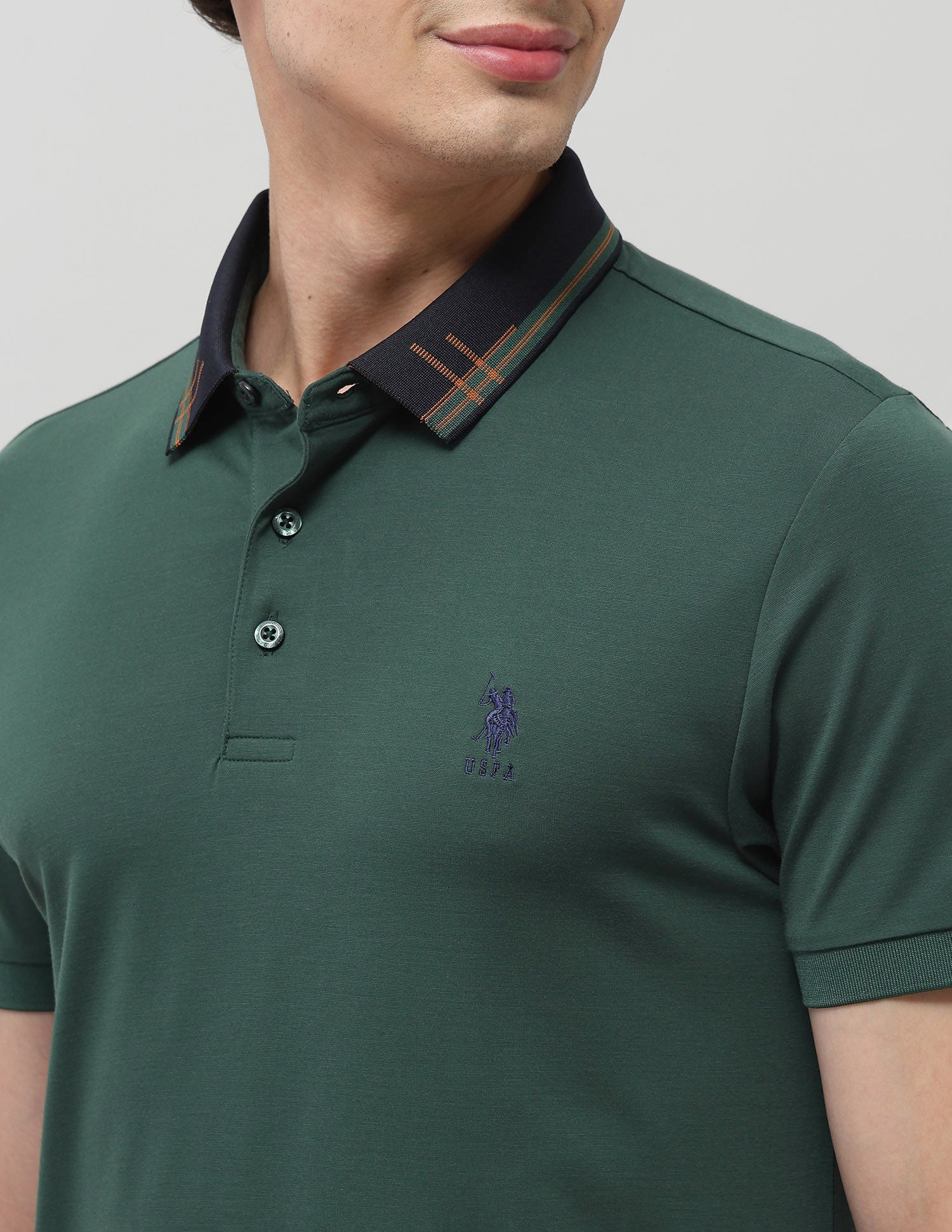 Solid Regular Fit Polo Shirt Dark Green - U.S. POLO ASSN. | Large