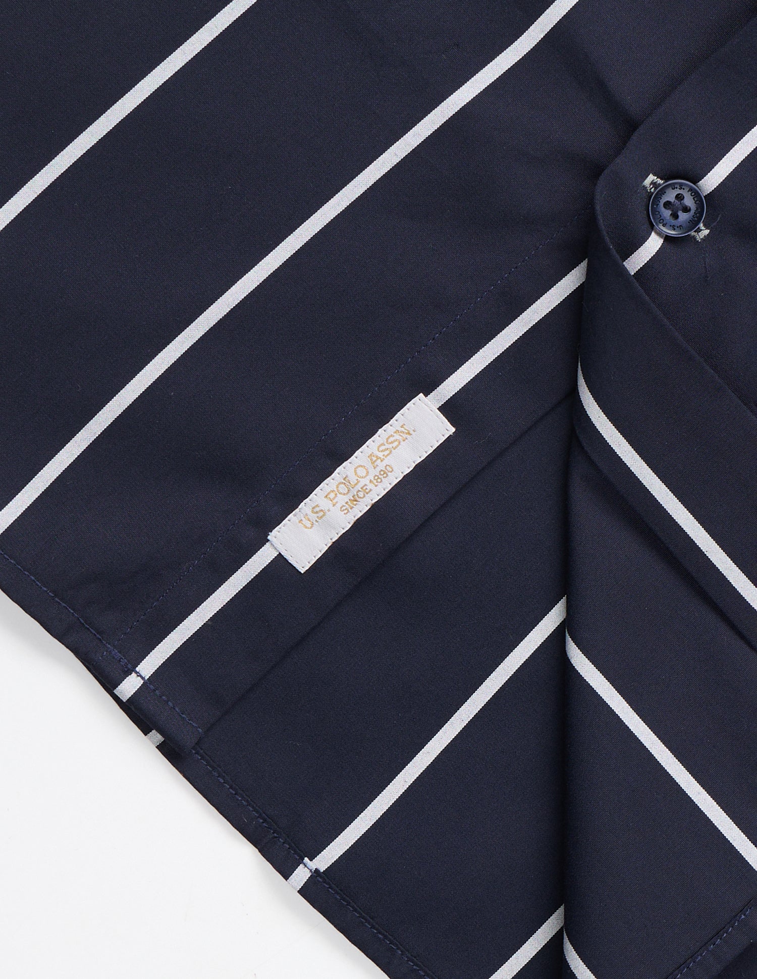 Pacho X Vertical Striped Tailored Fit Shirt Navy - U.S. POLO ASSN. | Large