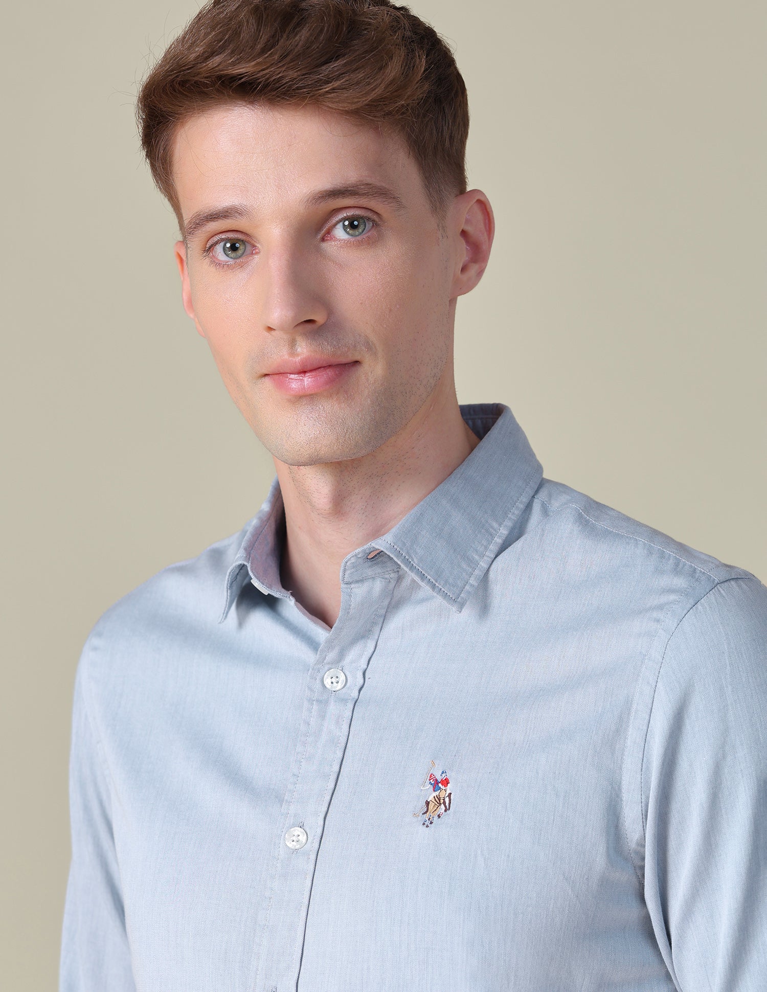 Twill Tailored Fit Shirt Blue - U.S. POLO ASSN. | Large