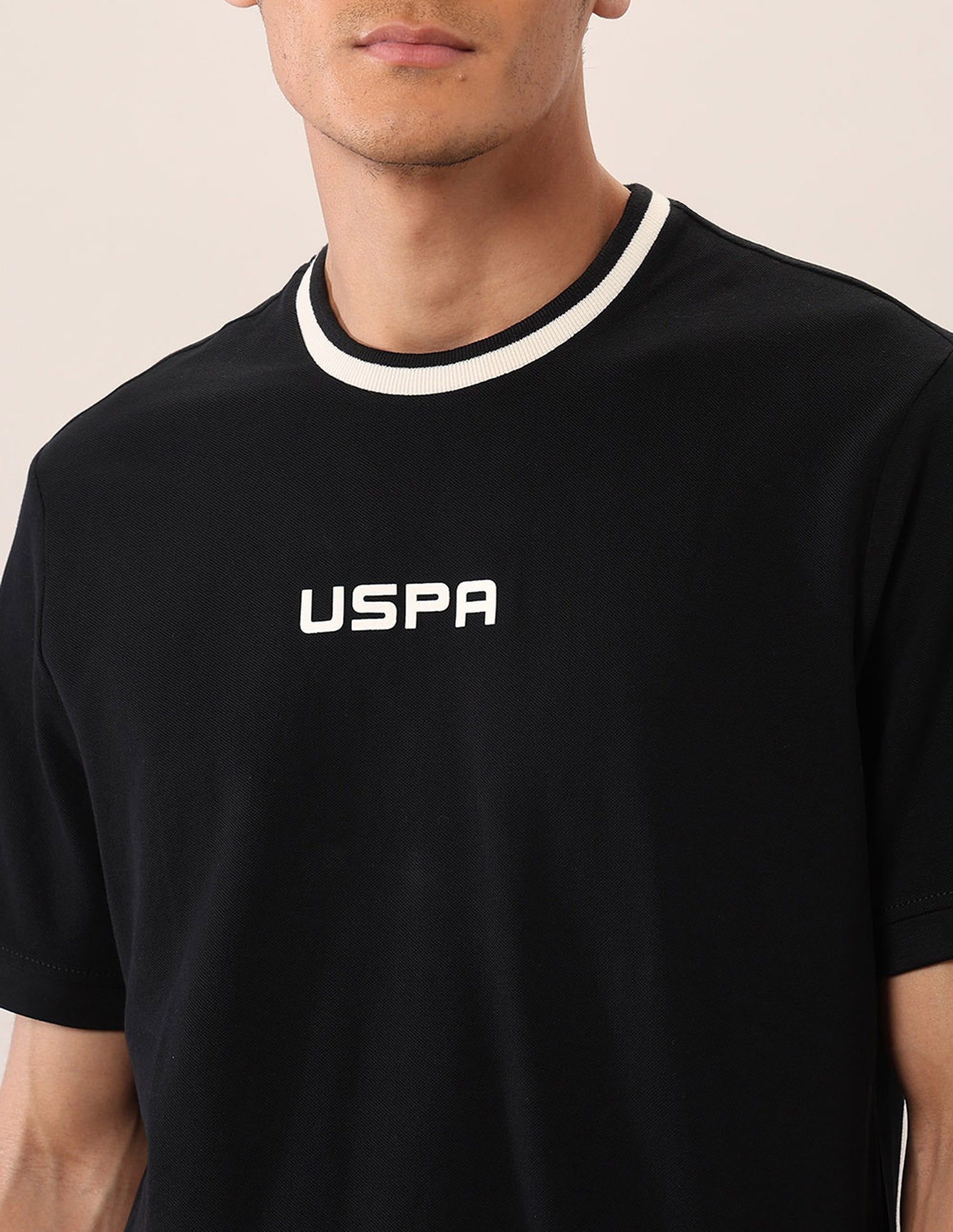 Relaxed Fit Pure Cotton T-Shirt Black - U.S. Polo Assn. India | Large