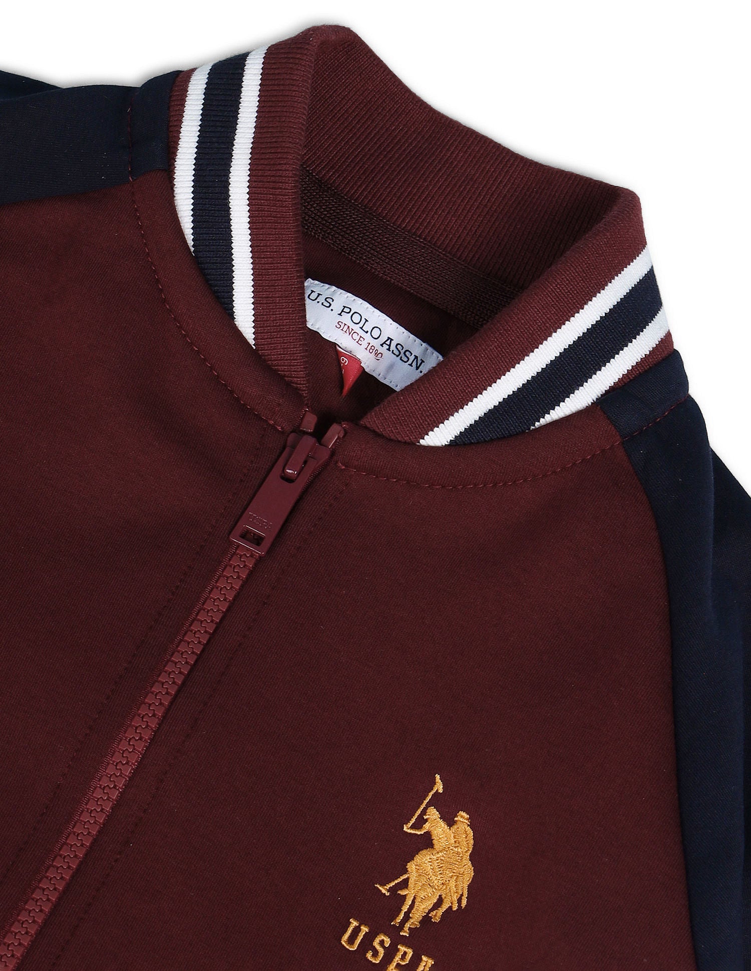 Boys Stand Neck Brand Sweatshirt Maroon - U.S. POLO ASSN. | Large
