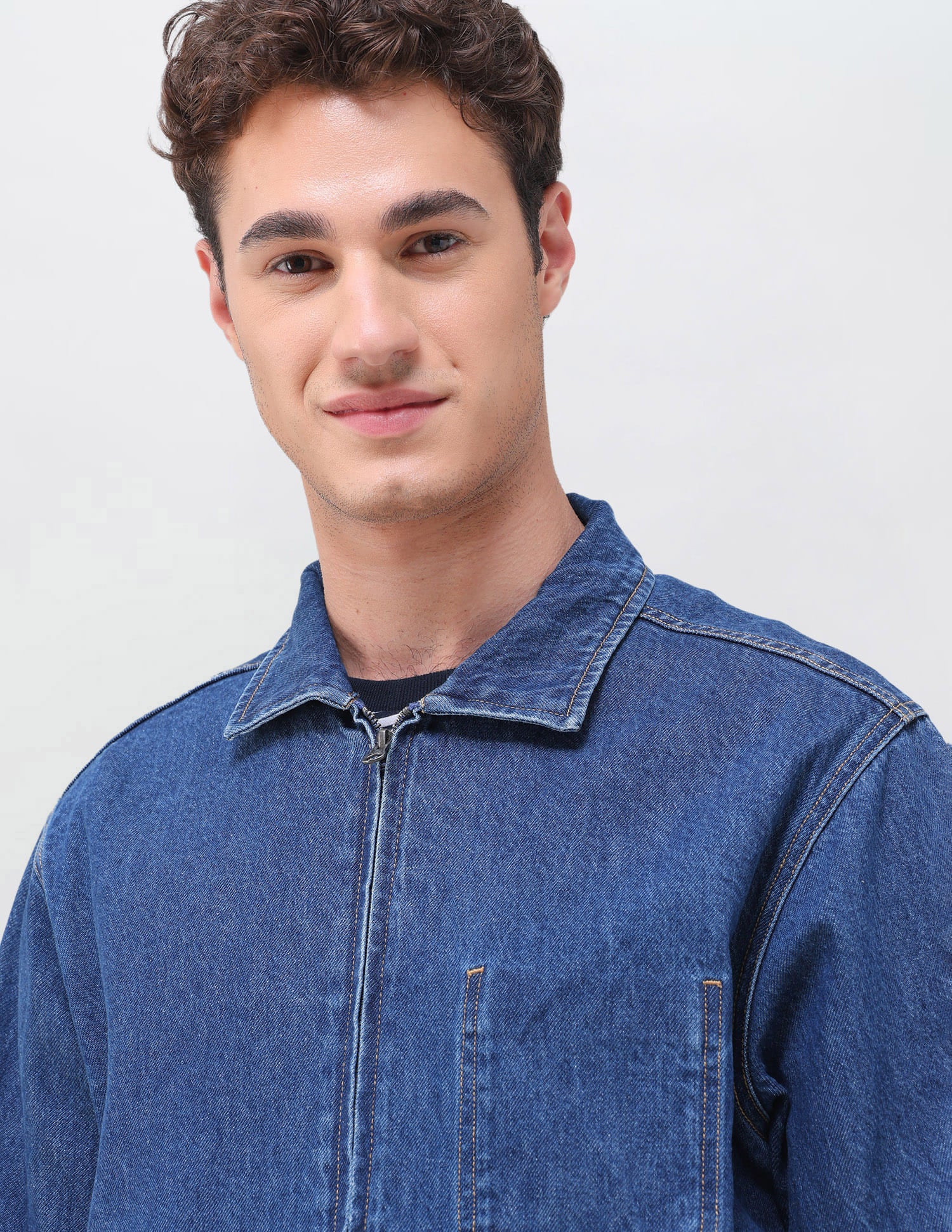 Solid Regular Fit Denim Jacket Indigo - U.S. Polo Assn. India | Large