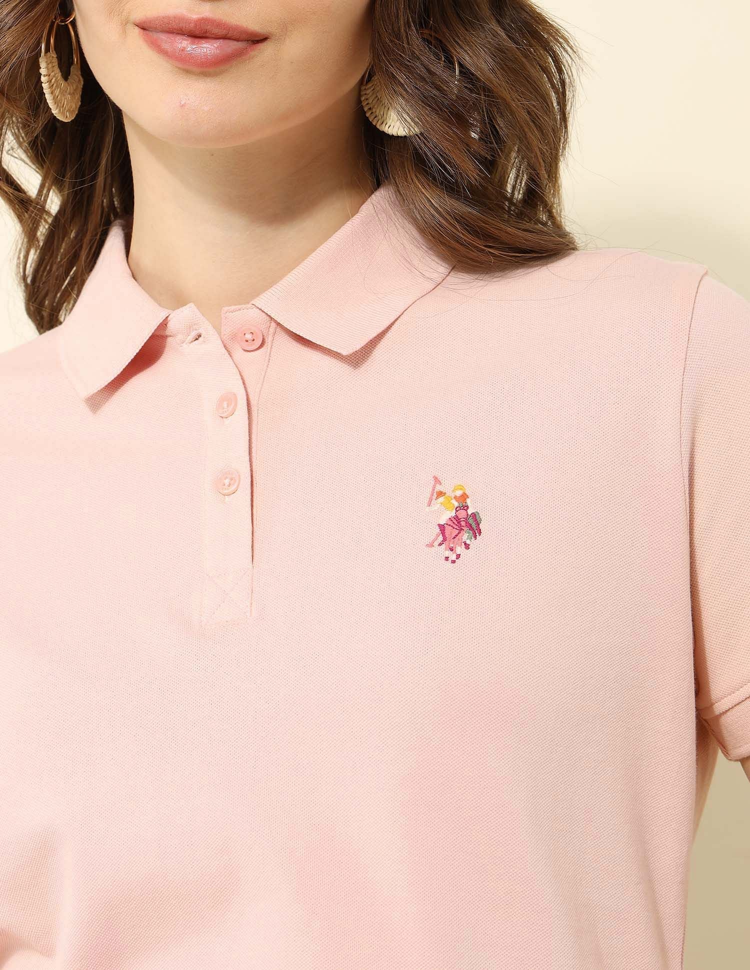 Regular Fit Solid Polo Shirt Light Pink - U.S. POLO ASSN. | Large