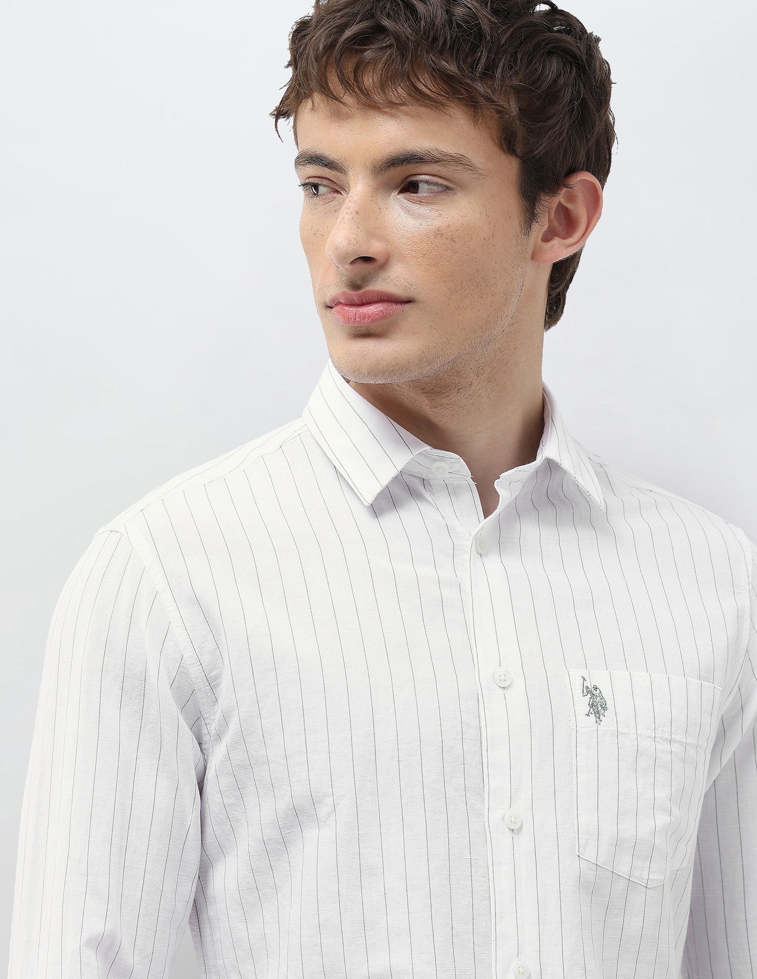 Vertical Striped Regular Fit Shirt Green - U.S. Polo Assn. India | Large