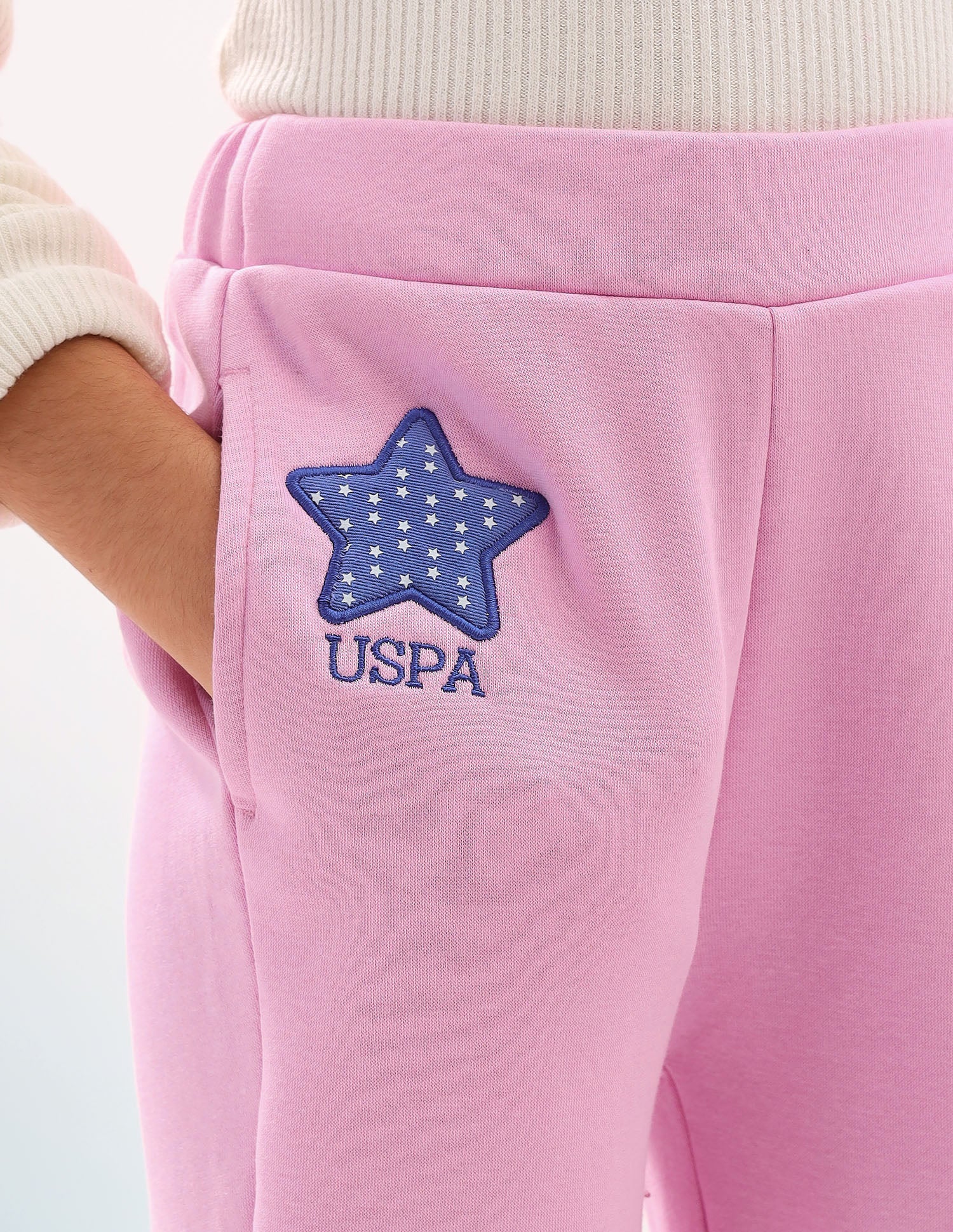 Girls Solid Regular Fit Flared Track Pants Pink - U.S. POLO ASSN. | Large