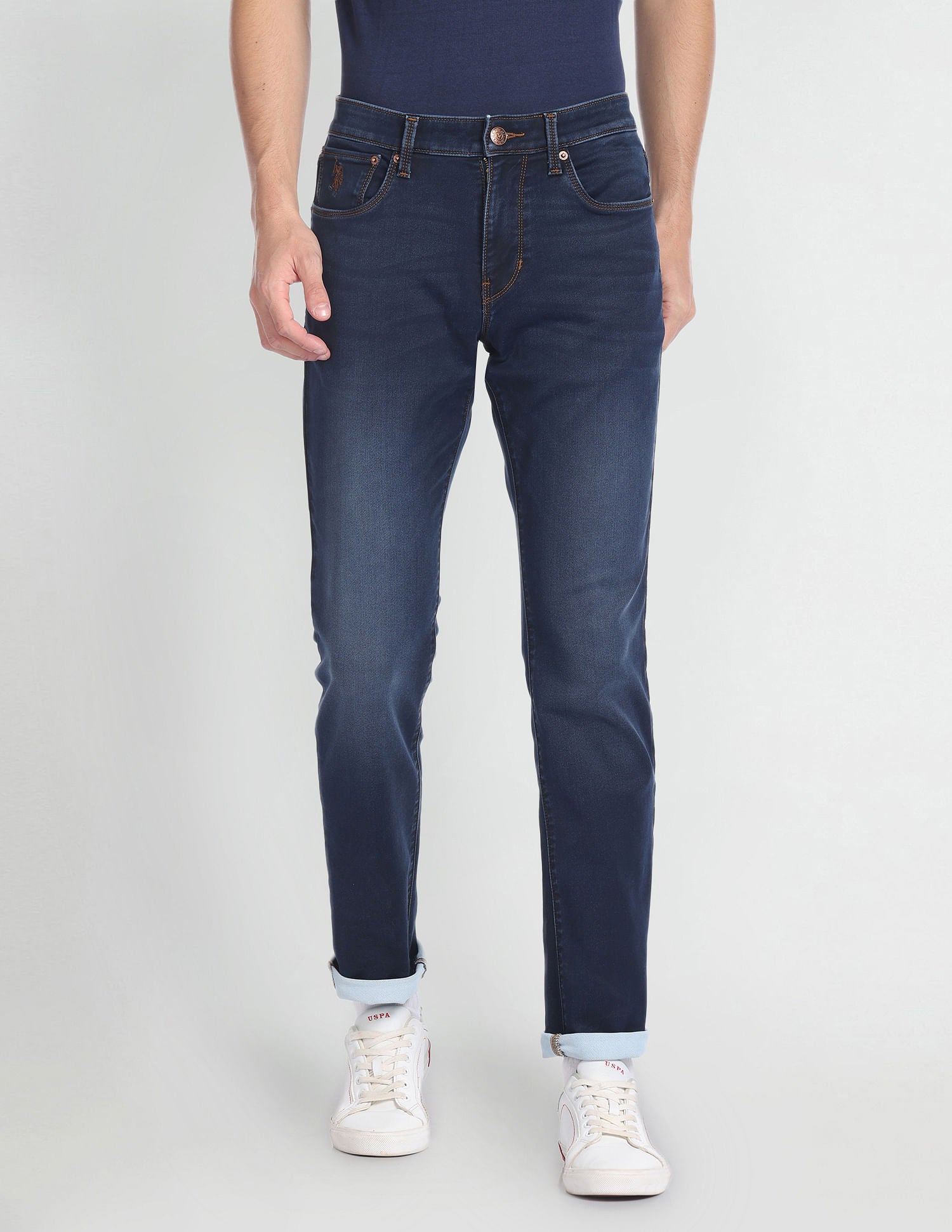 Slim Tapered Fit Dark Wash Jeans Blue - U.S. POLO ASSN. | Large