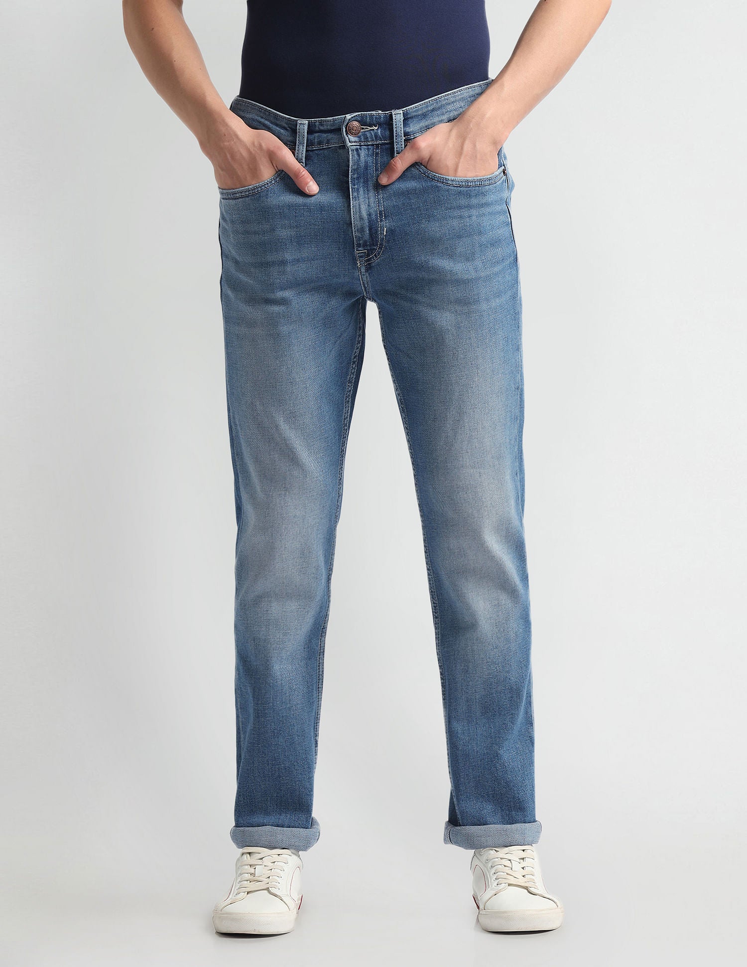 Harold Slim Straight Fit Blue Jeans Blue - U.S. Polo Assn. India | Large