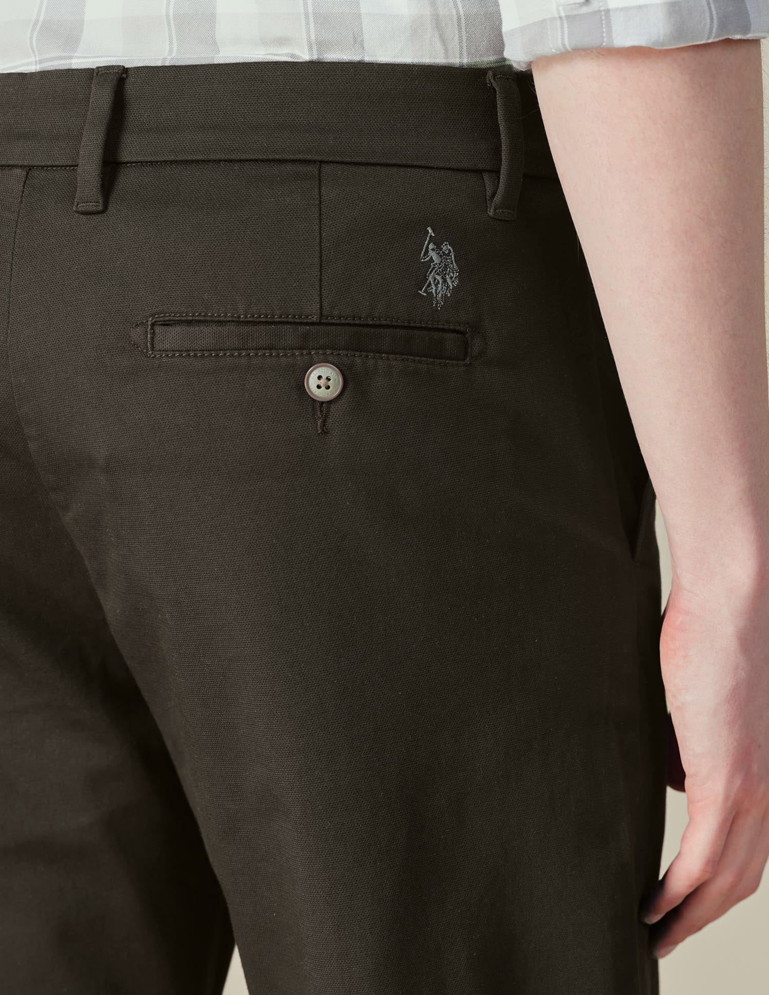 Dobby Riley Straight Fit Trousers Choco Brown - U.S. POLO ASSN. | Large