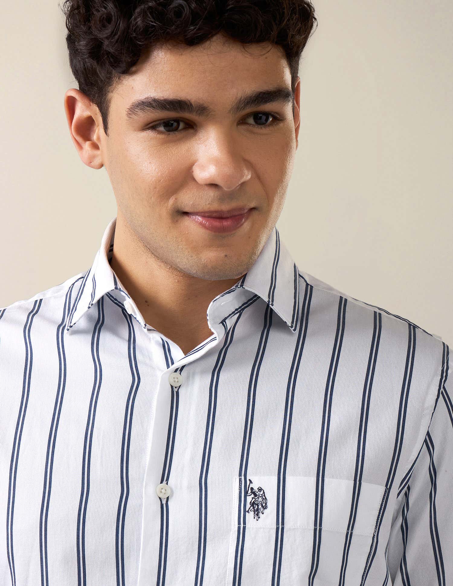 Vertical Striped Tailored Fit Shirt Navy - U.S. Polo Assn. India | Large