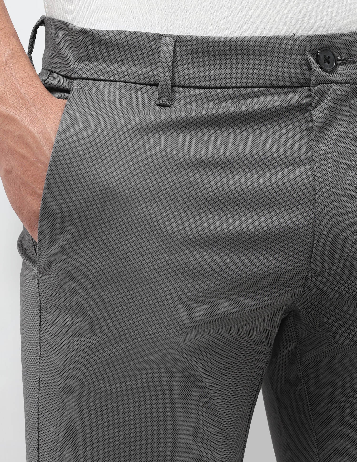 Denver Slim Fit All Over Printed Trousers Charcoal - U.S. Polo Assn. India | Large