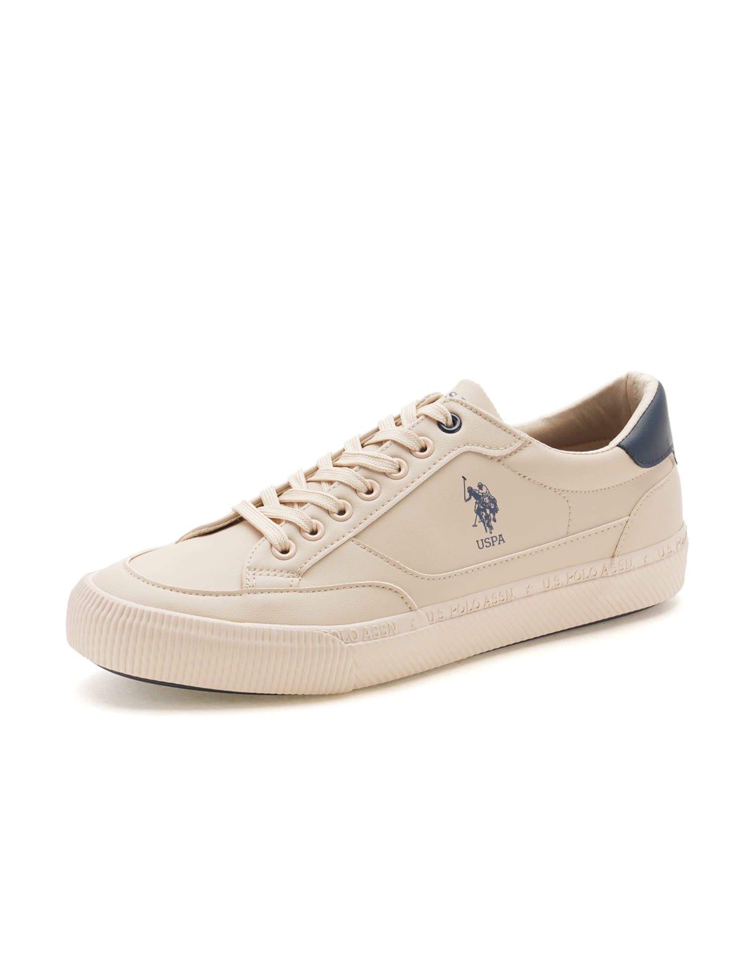 Men Solid Olivier Sneakers Beige - U.S. Polo Assn. India | Large