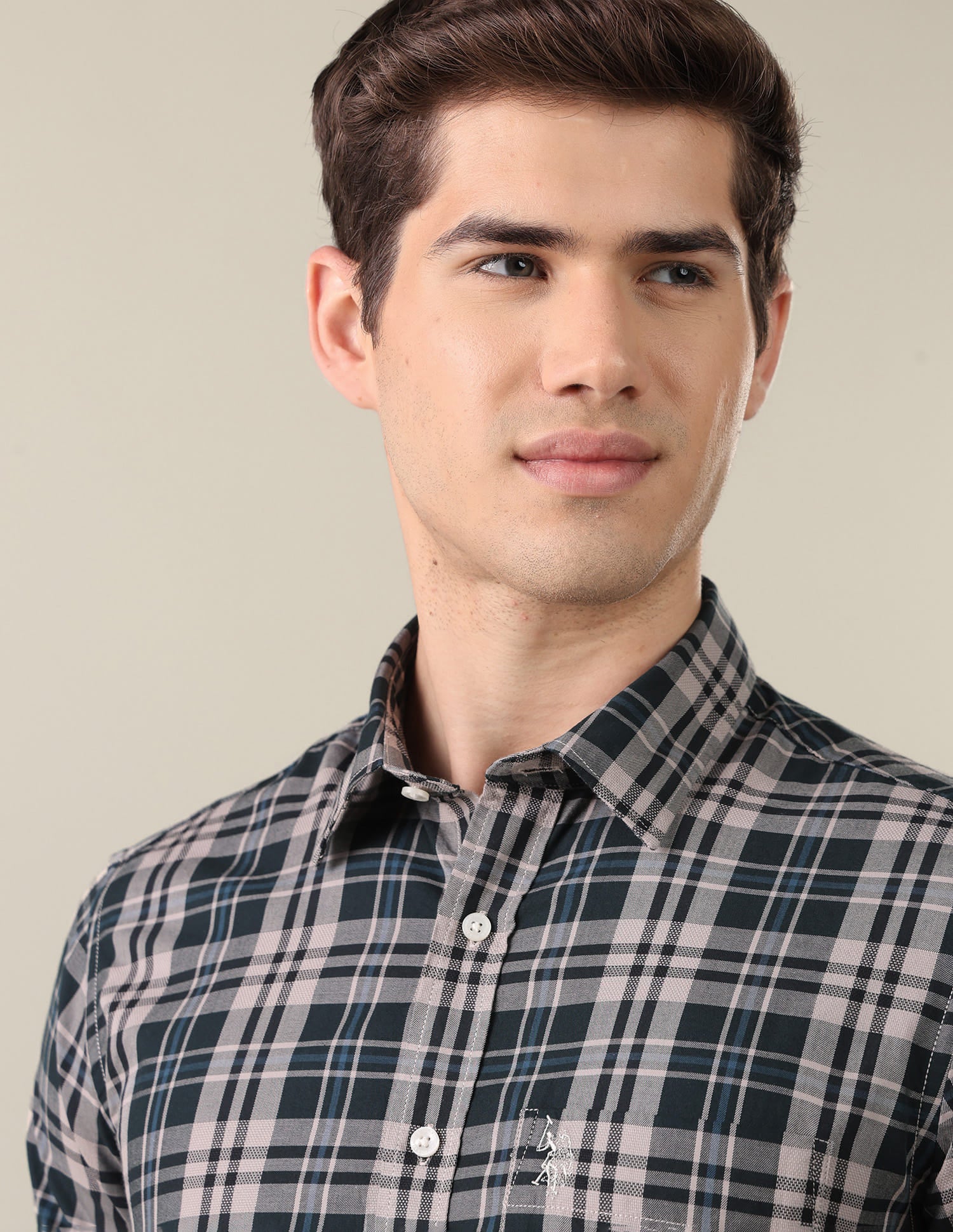 Twill Plaid Checked Shirt Green - U.S. Polo Assn. India | Large