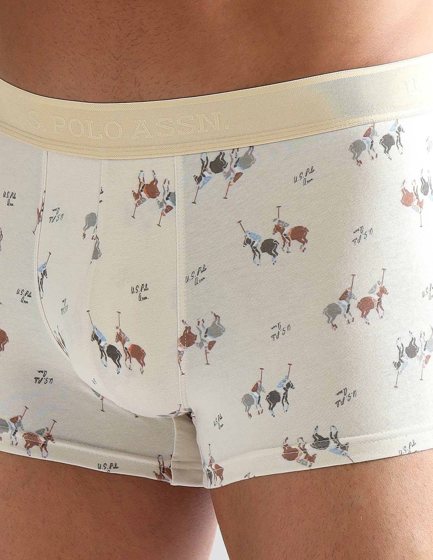 Anti Microbial Printed PT005 Trunks - Pack of 1 Beige - U.S. POLO ASSN. | Large