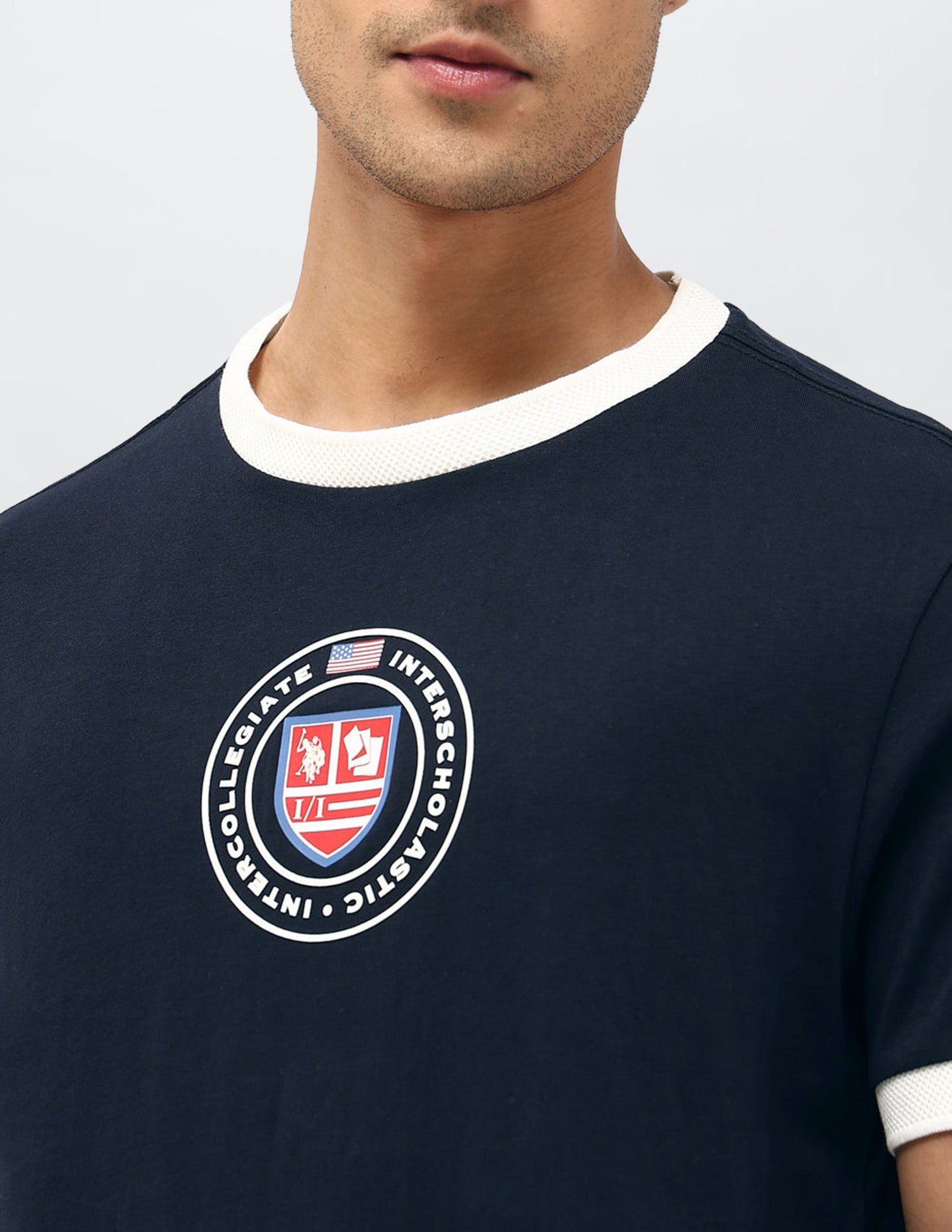 Graphic Brand Printed Regular Fit T-Shirt Navy - U.S. POLO ASSN. | Large