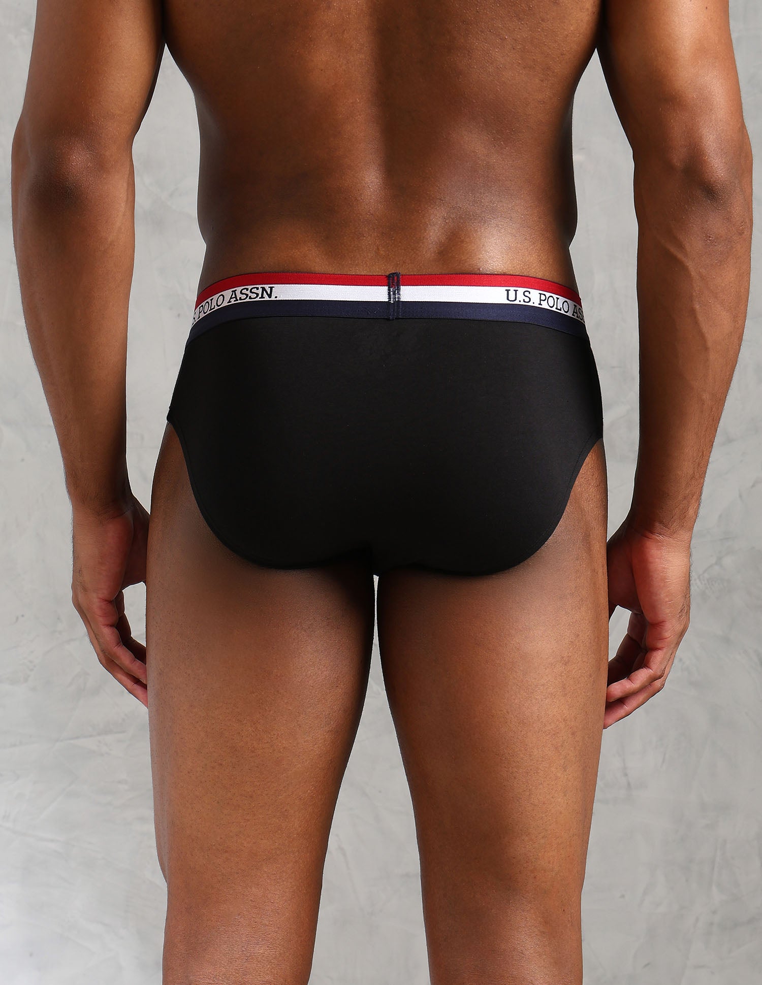 Striped Waistband EB002 Briefs - Pack Of 2 Iron Gate and Black - U.S. POLO ASSN. | Large