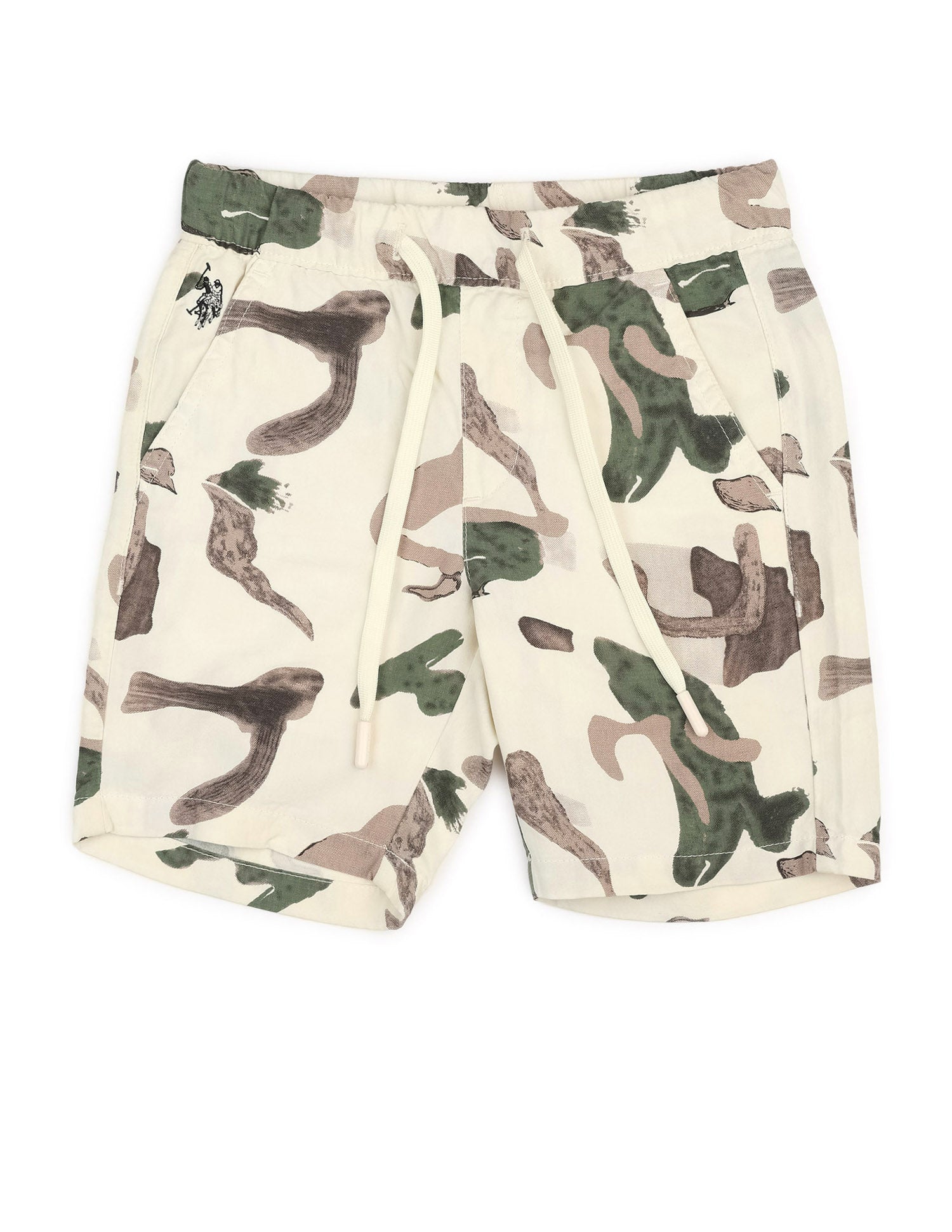 Boys Abstract Printed Regular Fit Shorts Beige - U.S. POLO ASSN. | Large