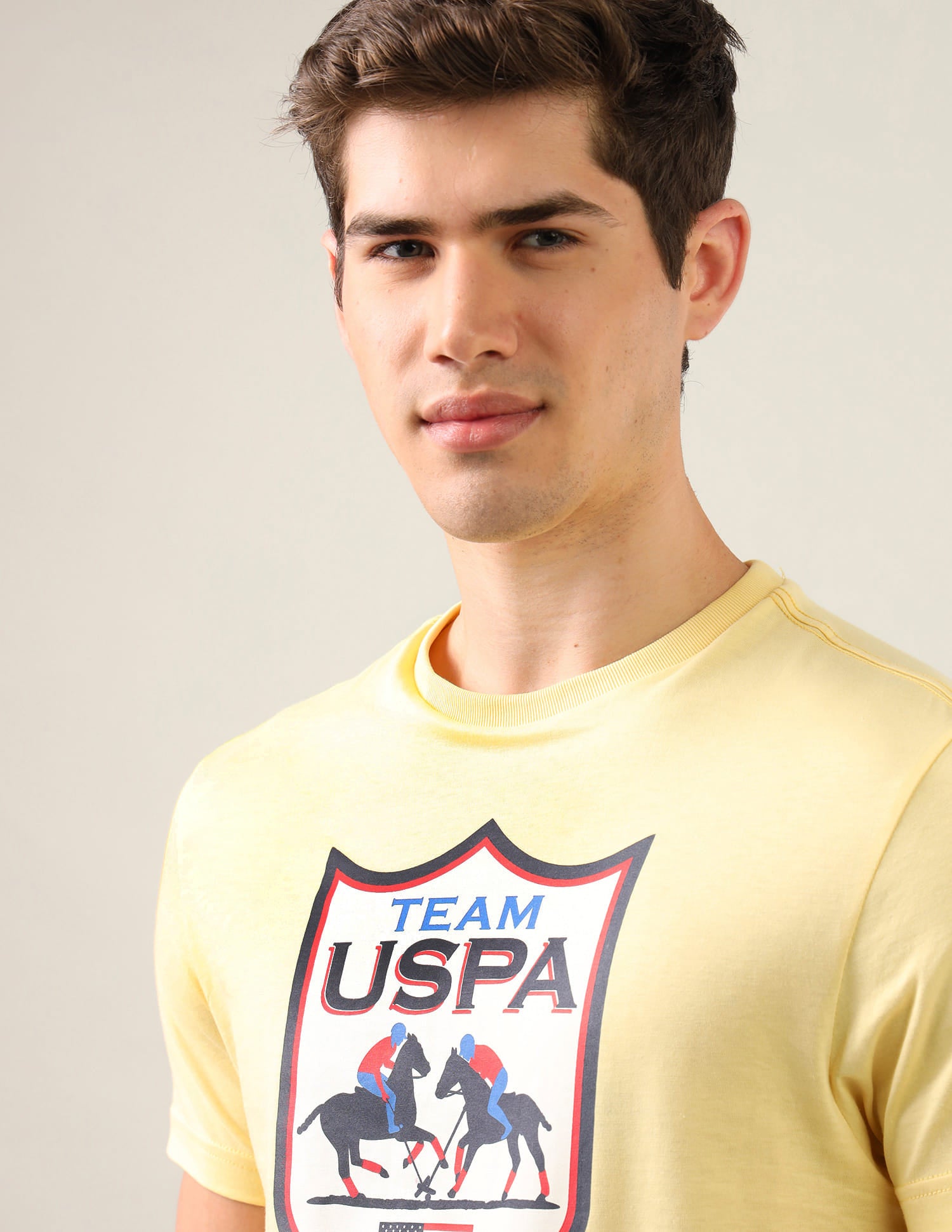 Graphic Brand Printed Regular Fit T-Shirt Yellow - U.S. Polo Assn. India | Large