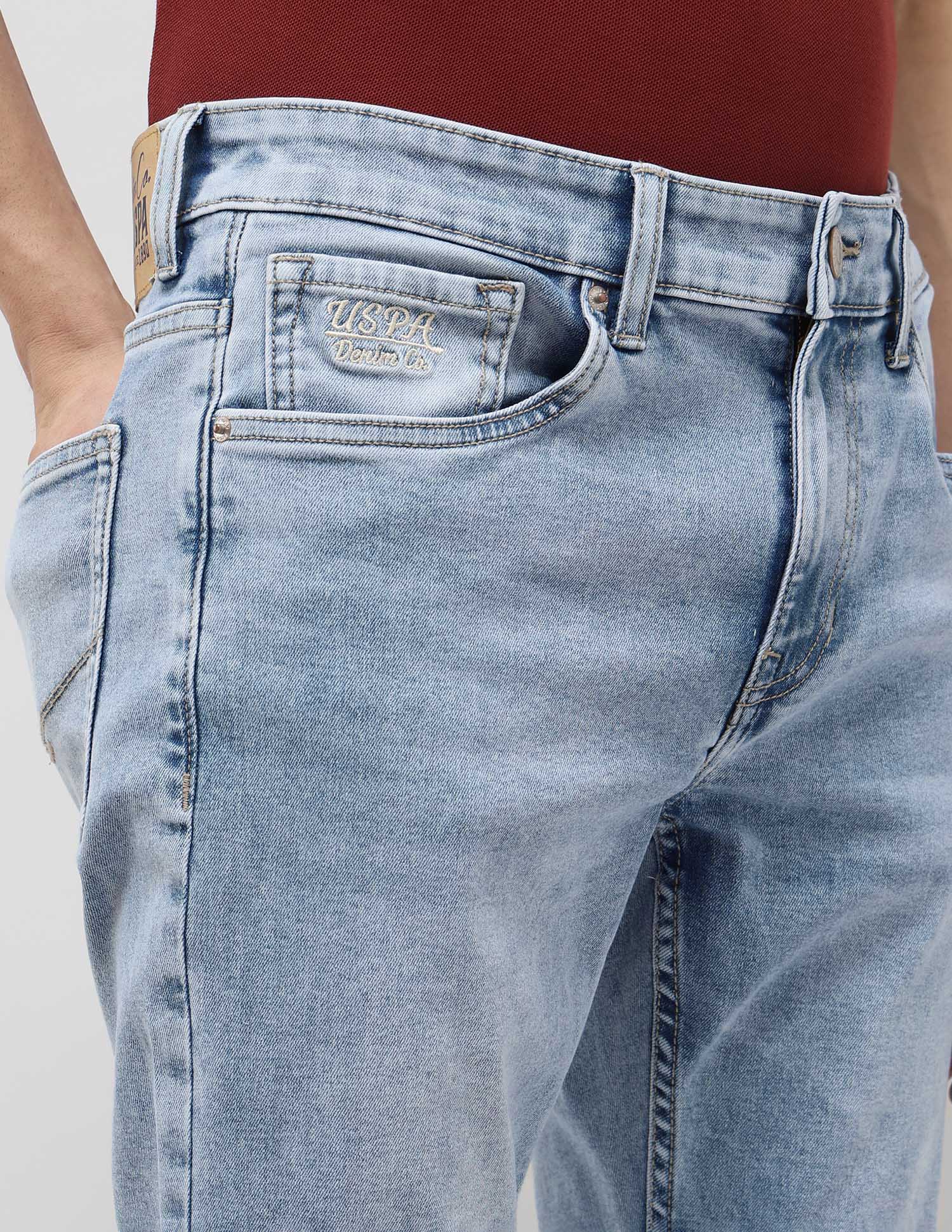 Brandon Slim Tapered Fit Blue Jeans Light Indigo - U.S. Polo Assn. India | Large