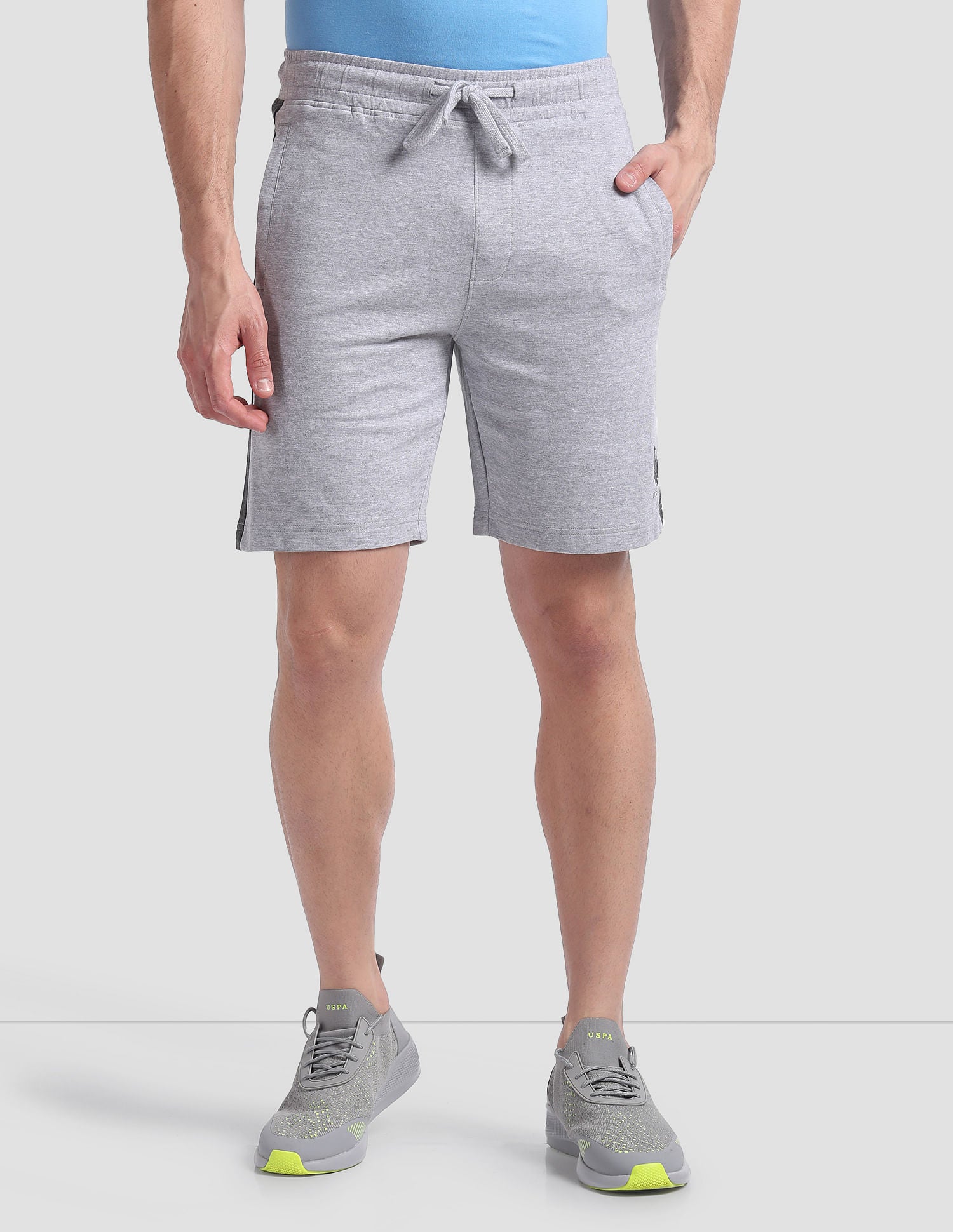 Panelled Cotton OES01 Lounge Shorts - Pack Of 1 Light Grey - U.S. POLO ASSN. | Large