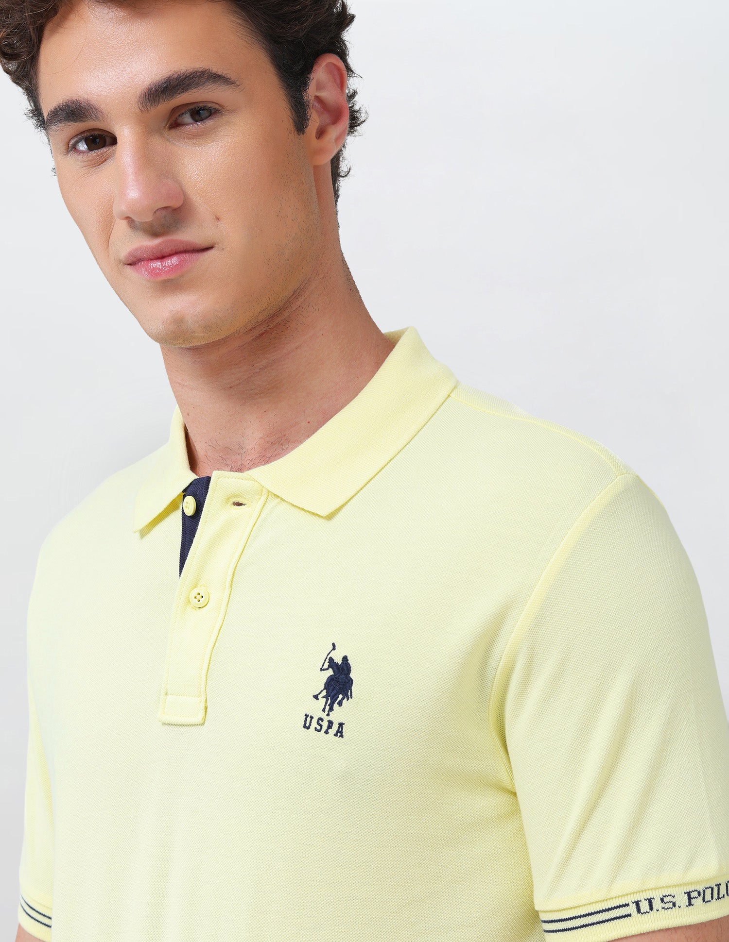 Solid Regular Fit Polo Shirt Yellow - U.S. Polo Assn. India | Large