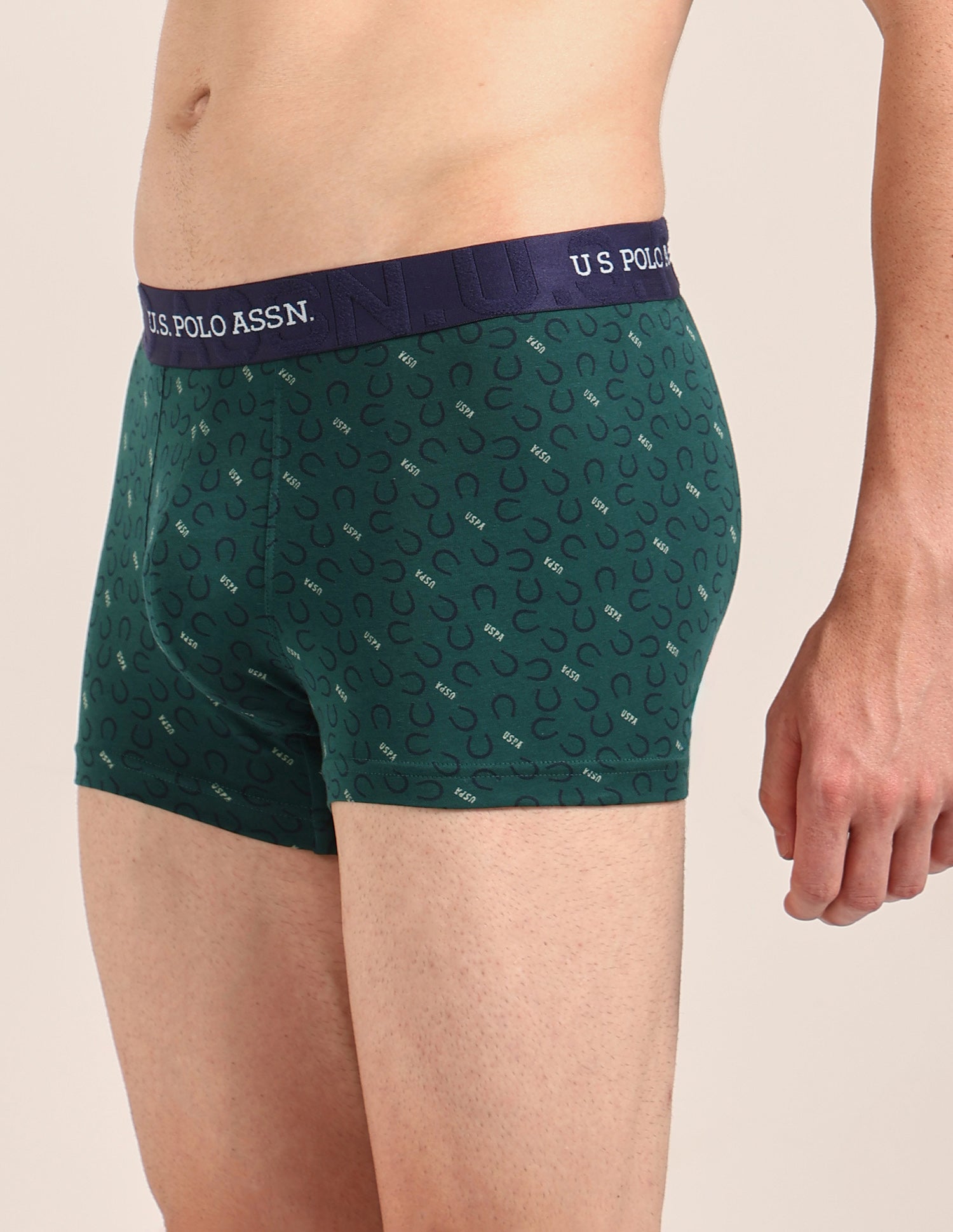 Printed Cotton Stretch Essential OET23 Trunk - Pack Of 2 Bistro Green/Oceana - U.S. Polo Assn. India | Large
