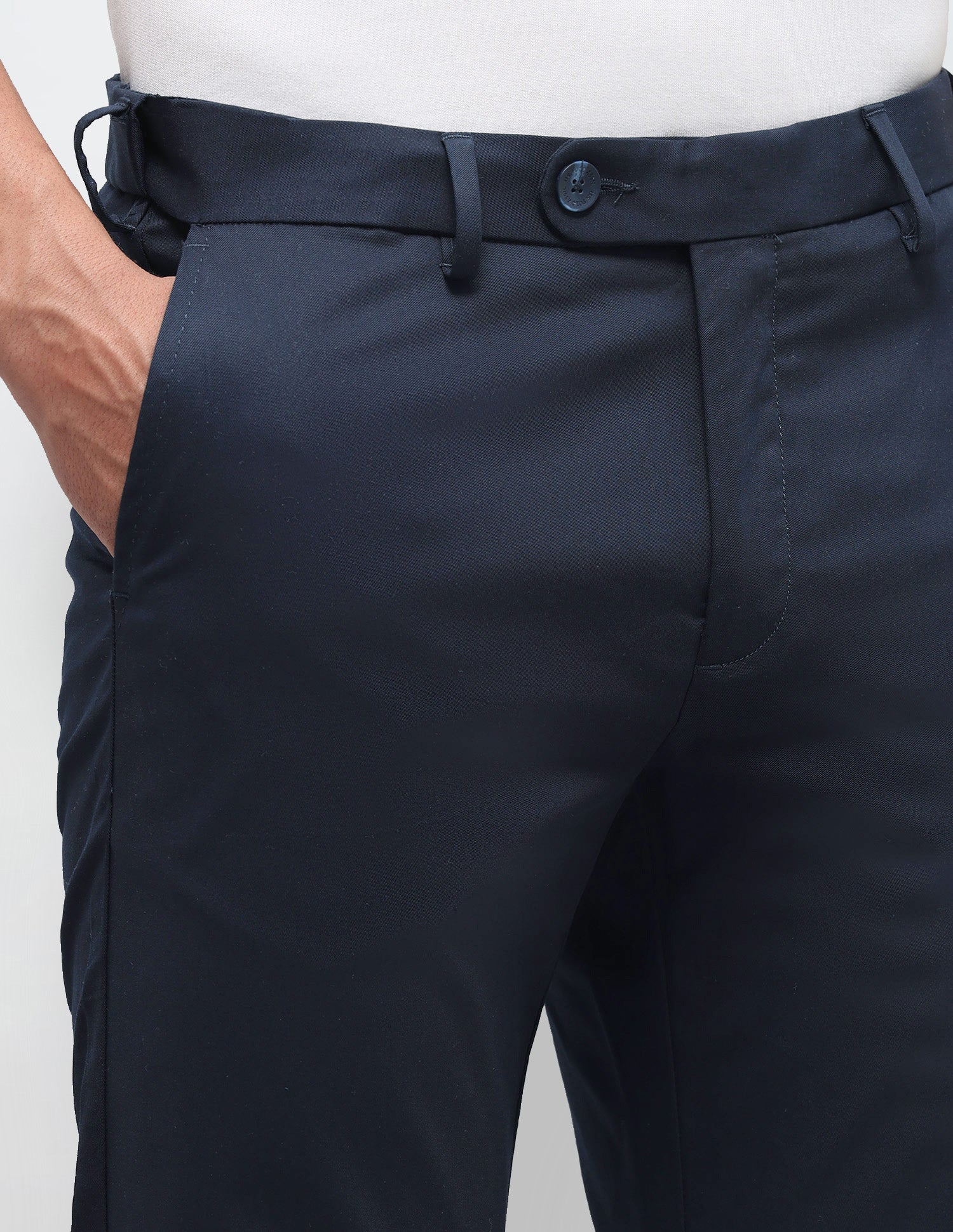 Riley Straight Fit Twill Trousers Navy - U.S. Polo Assn. India | Large