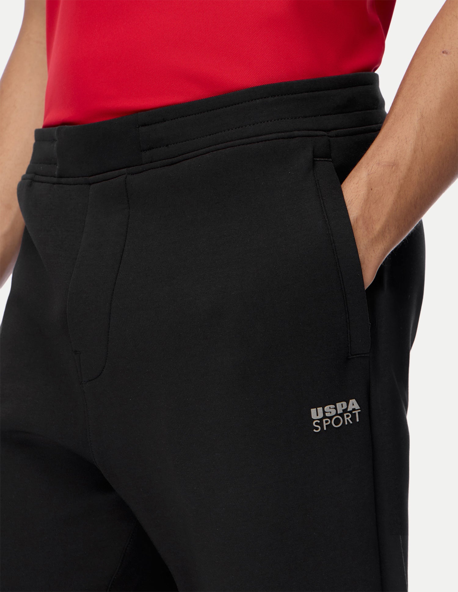 Mid Rise Regular Fit Active Track Pants Black - U.S. Polo Assn. India | Large