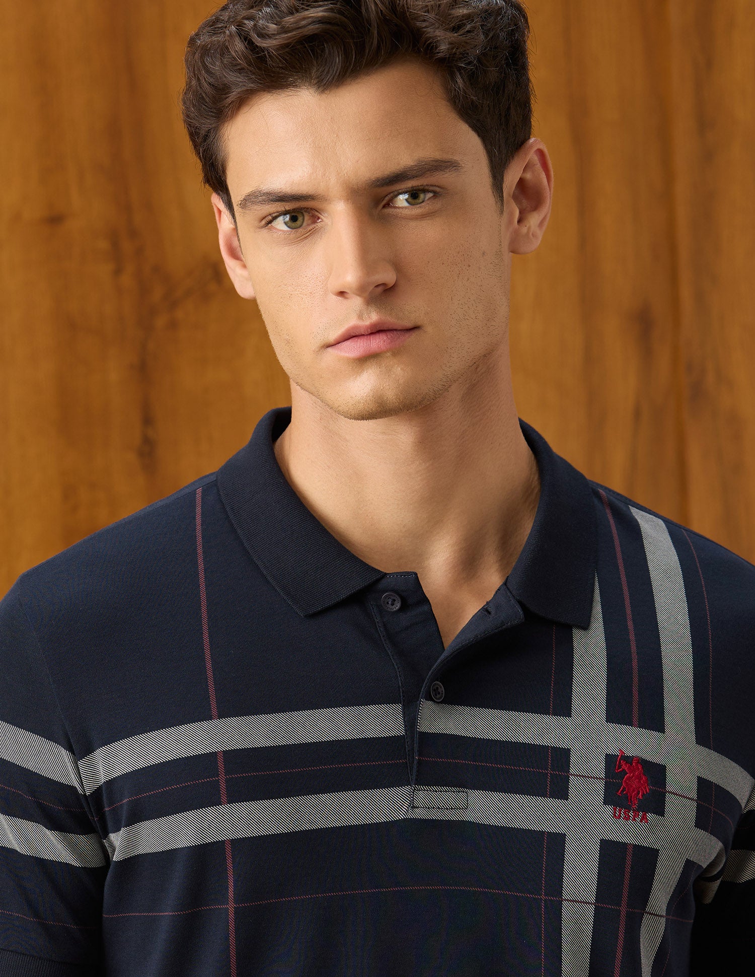 Vertical Striped Slim Fit Polo Shirt Navy - U.S. Polo Assn. India | Large