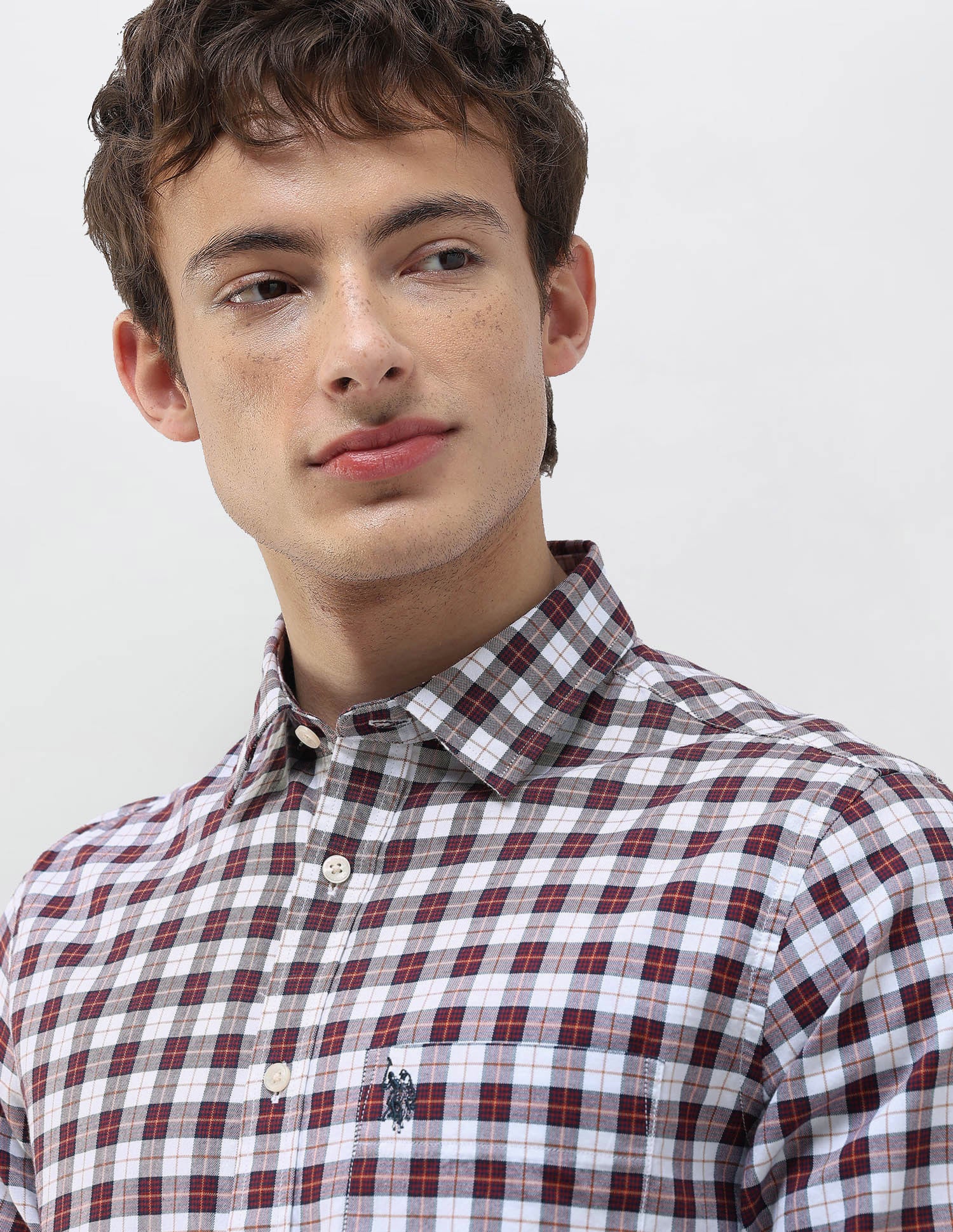 Plaid Checked Regular Fit Shirt Rust - U.S. Polo Assn. India | Large