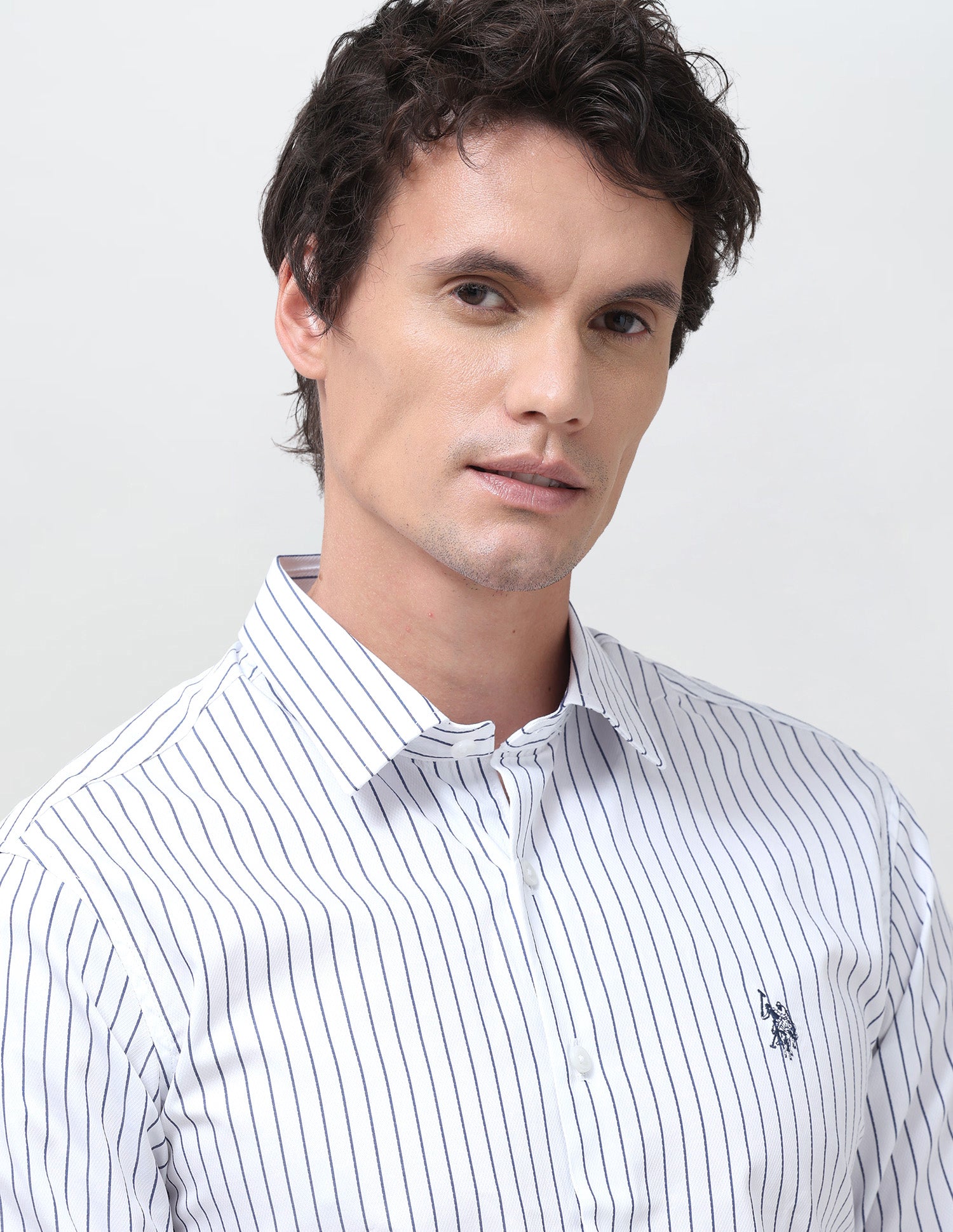 Vertical Striped Regular Fit Shirt Blue - U.S. Polo Assn. India | Large