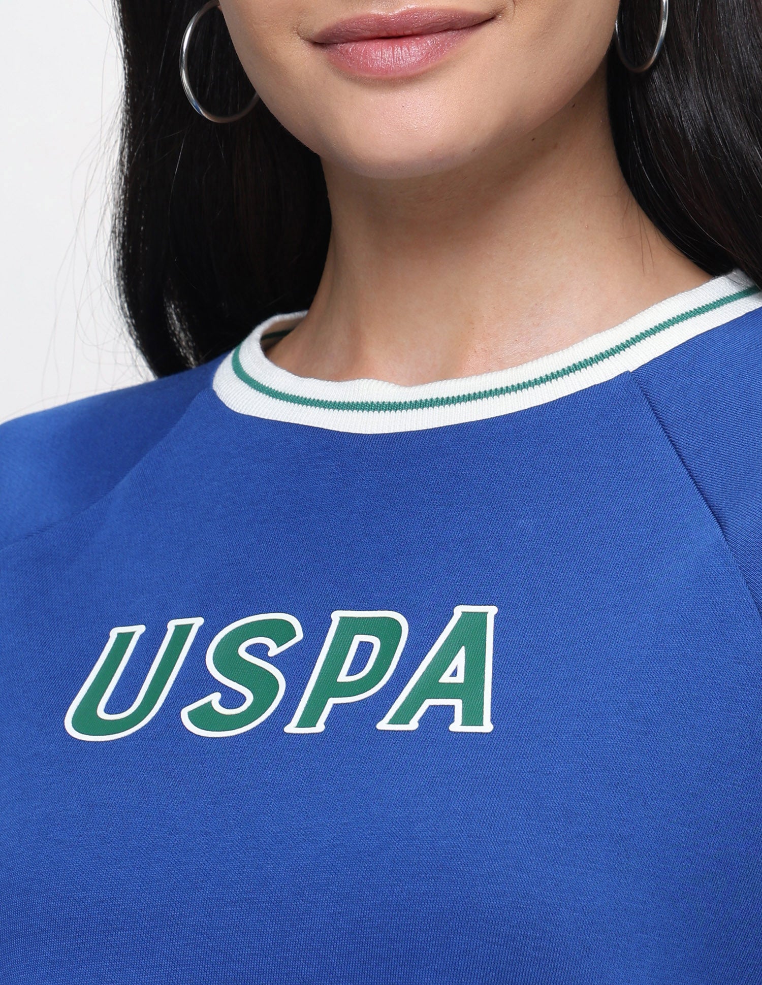 Brand Printed Regular Fit Sweatshirt Blue - U.S. Polo Assn. India | Large