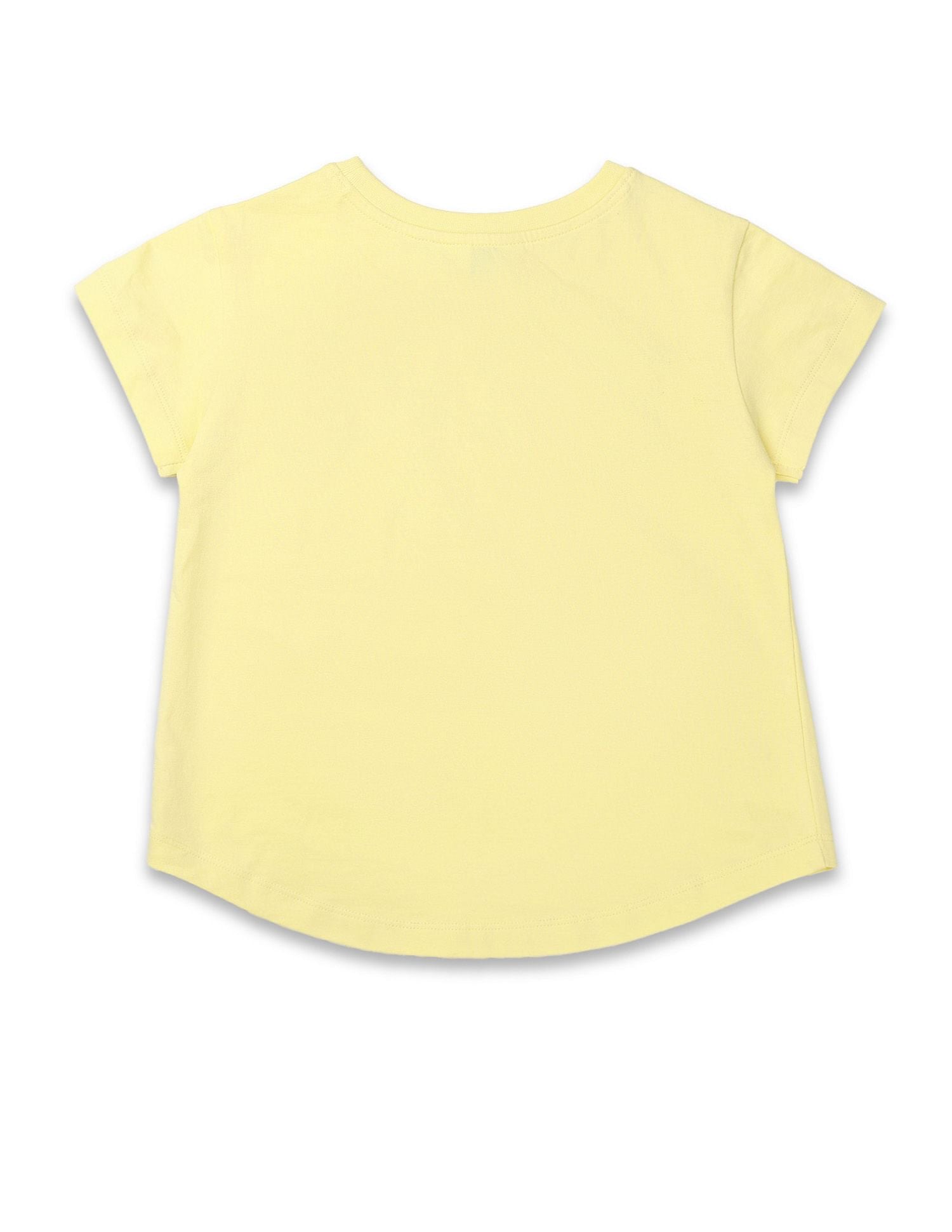 Girls Foil Print Relaxed Fit T-Shirt Yellow - U.S. POLO ASSN. | Large