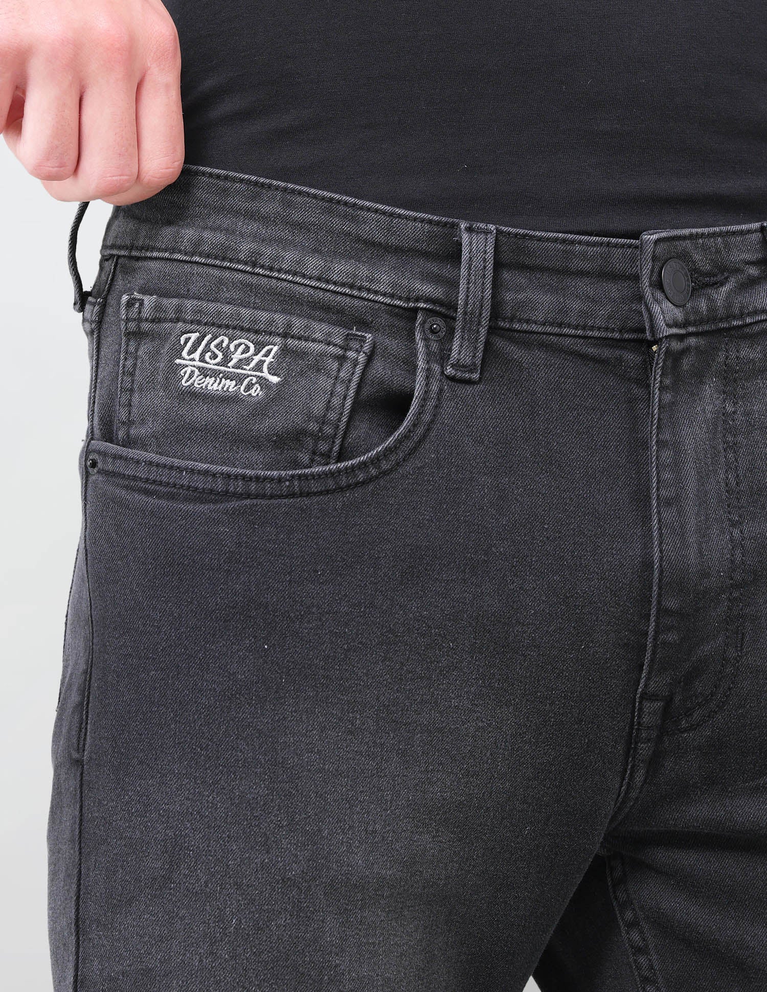 Harold Slim Straight Fit Black Jeans Black - U.S. Polo Assn. India | Large